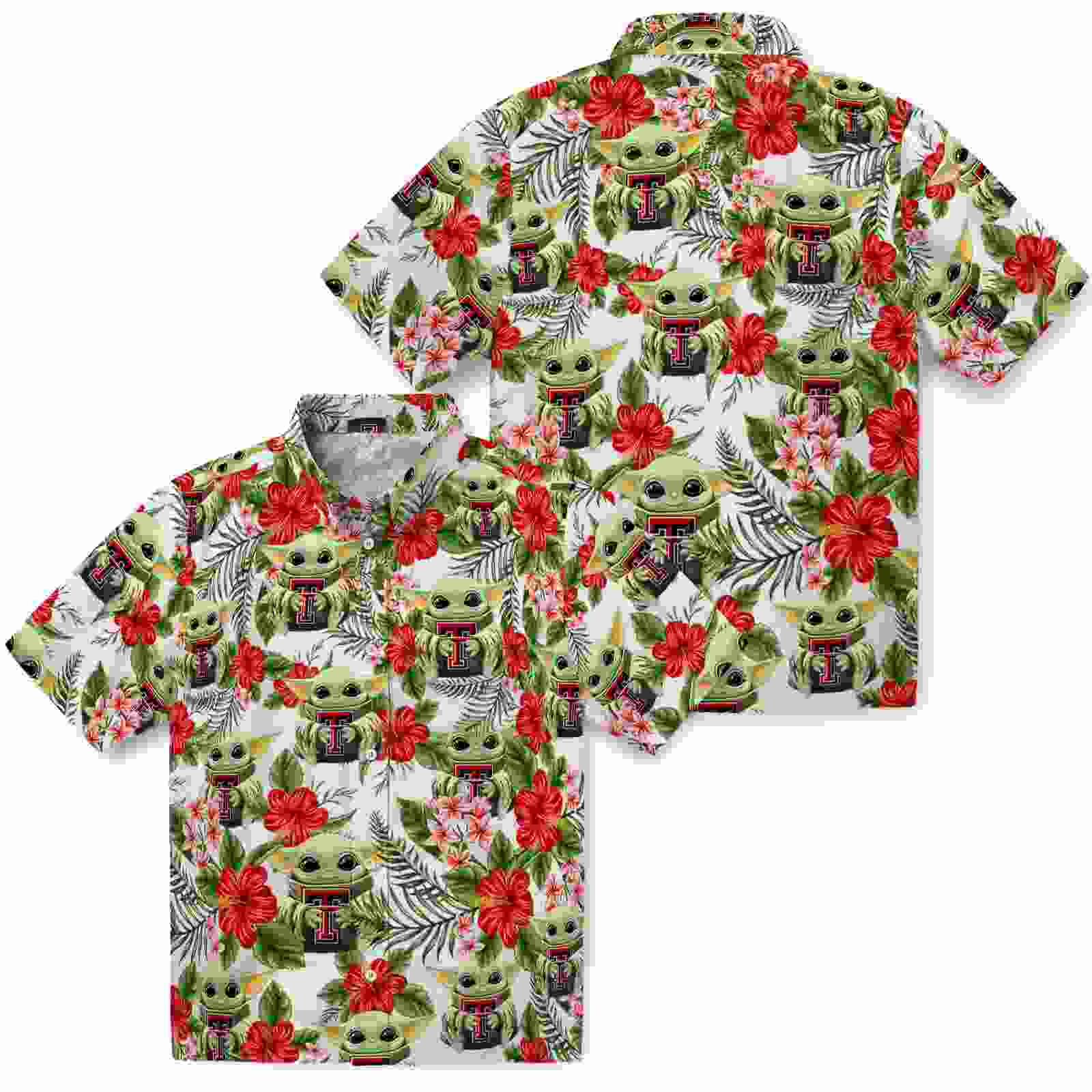 texas tech red raiders tropical yoda green hawaiian shirt high quality