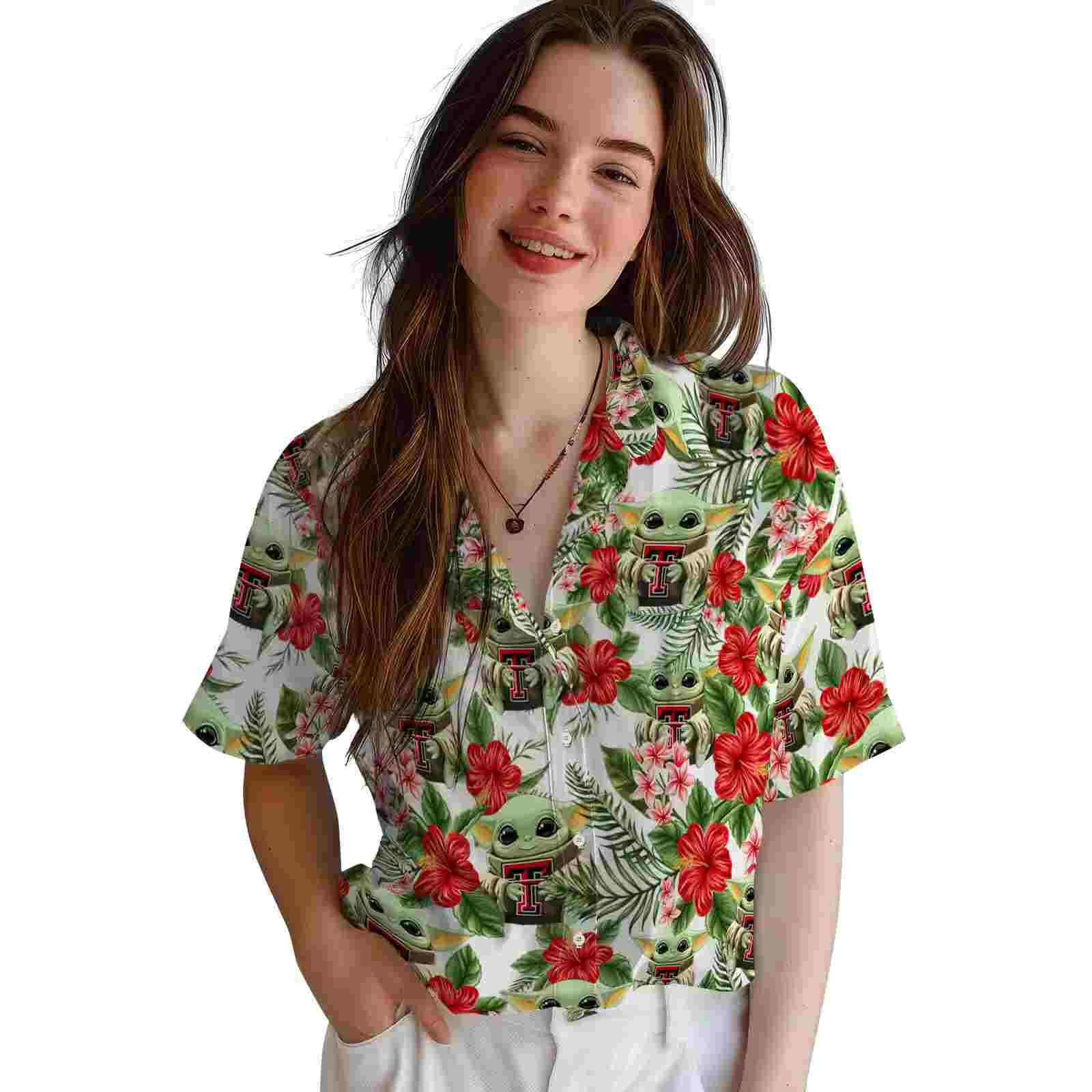 texas tech red raiders tropical yoda green hawaiian shirt latest model