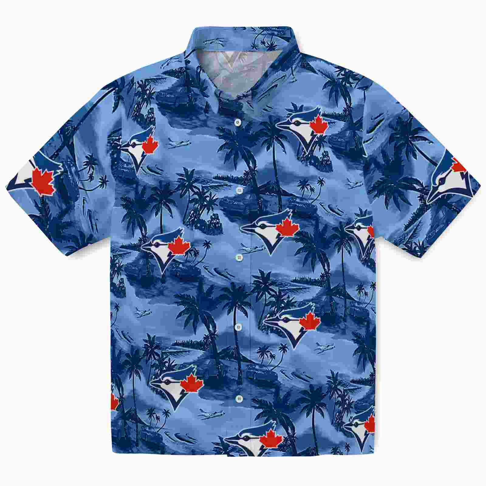 Toronto Blue Jays Coastal Palms Blue Hawaiian Shirt