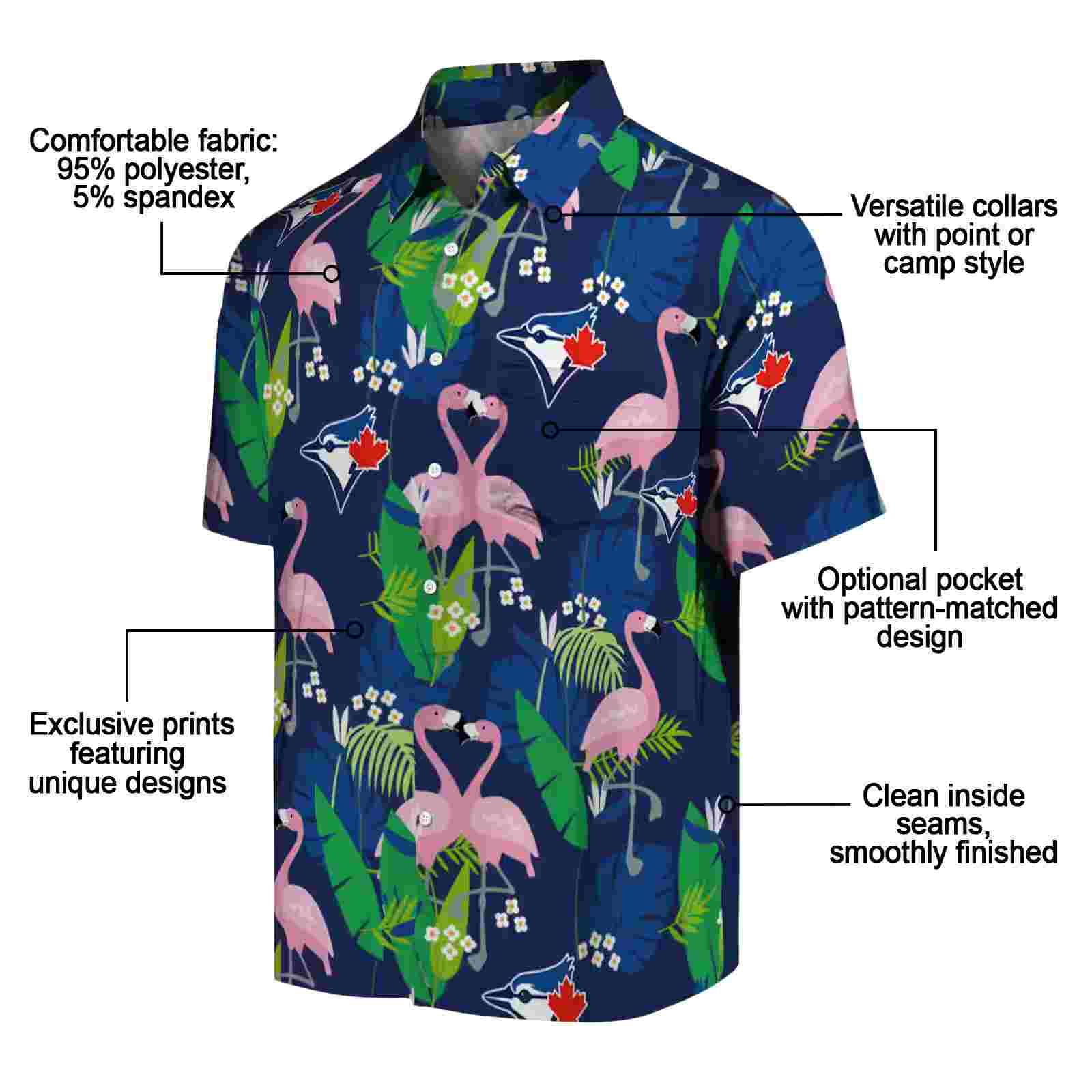 toronto blue jays flamingo foliage blue green hawaiian shirt new arrival