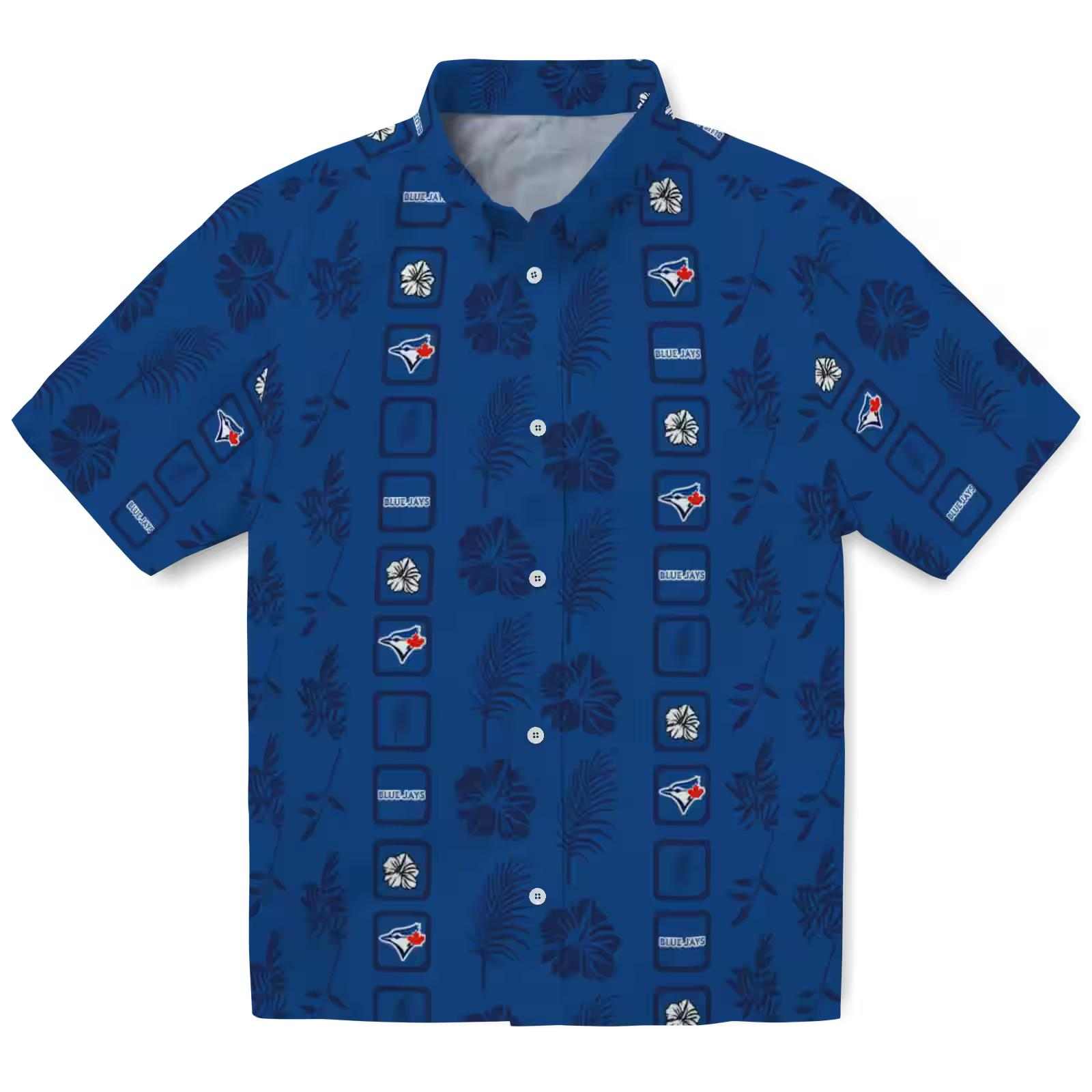 Toronto Blue Jays Framed Floral Blue Hawaiian Shirt