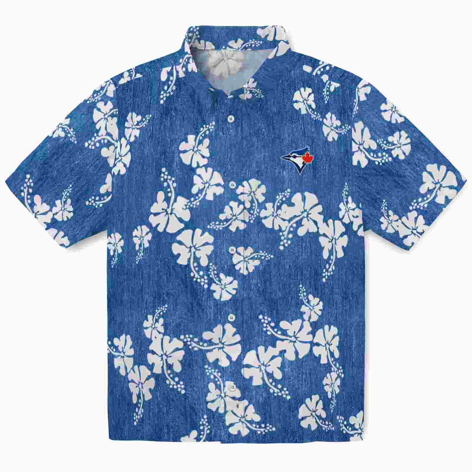 Toronto Blue Jays Hibiscus Clusters Blue Hawaiian Shirt