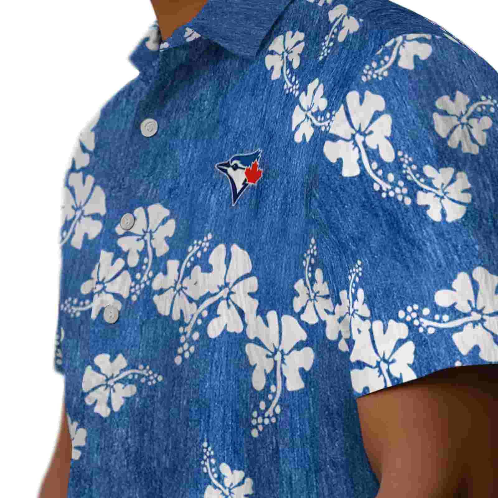 toronto blue jays hibiscus clusters blue hawaiian shirt trendy