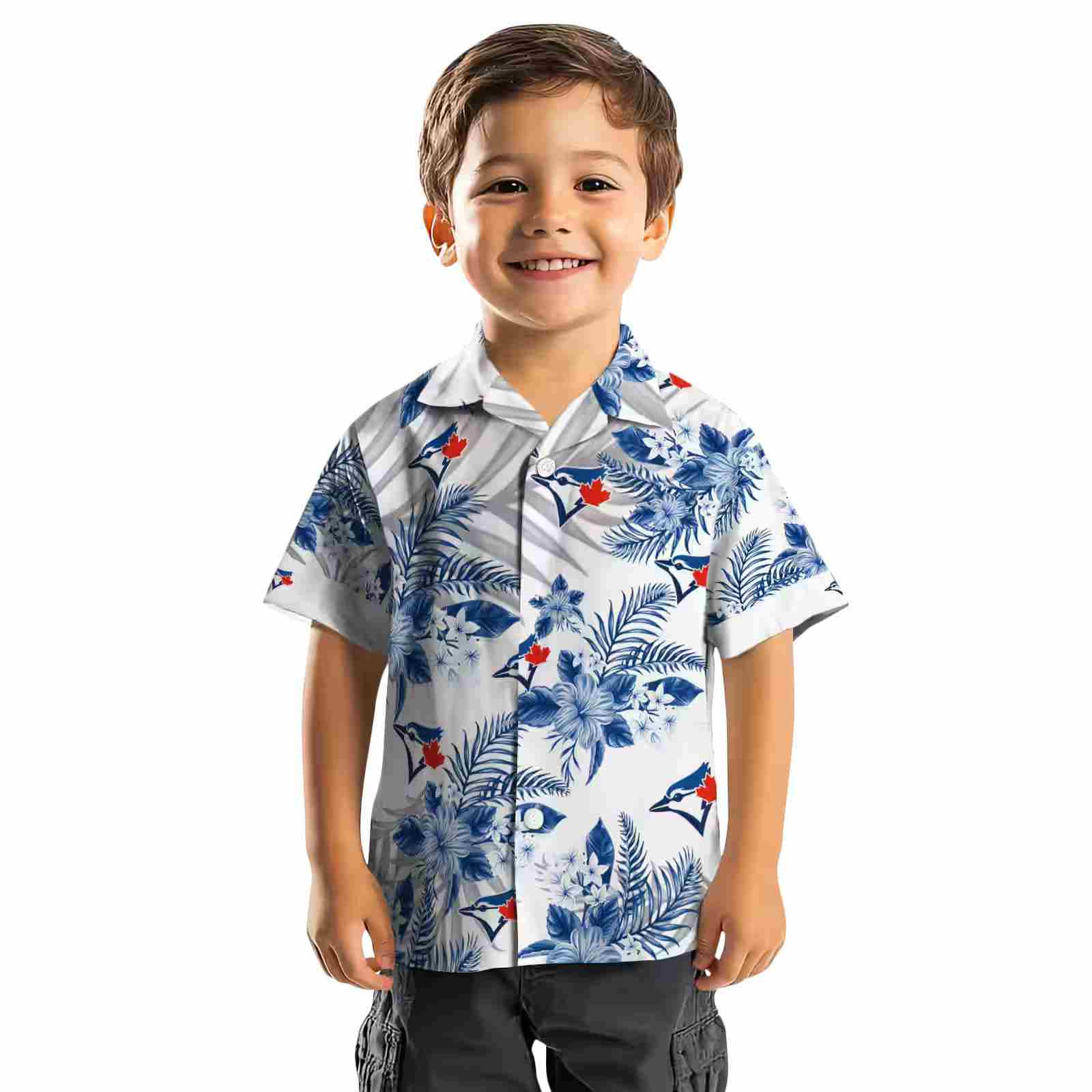 toronto blue jays hibiscus palm leaves blue white hawaiian shirt top rated