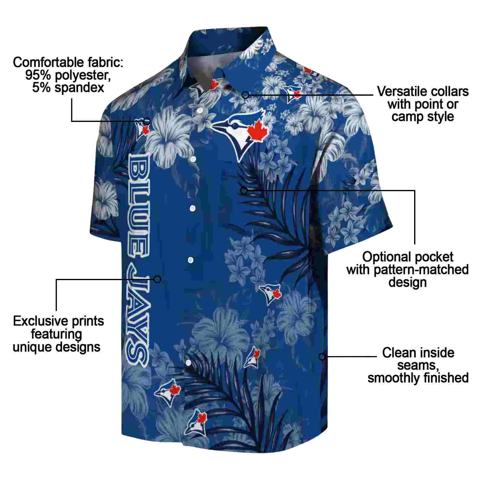 toronto blue jays hibiscus print blue hawaiian shirt new arrival