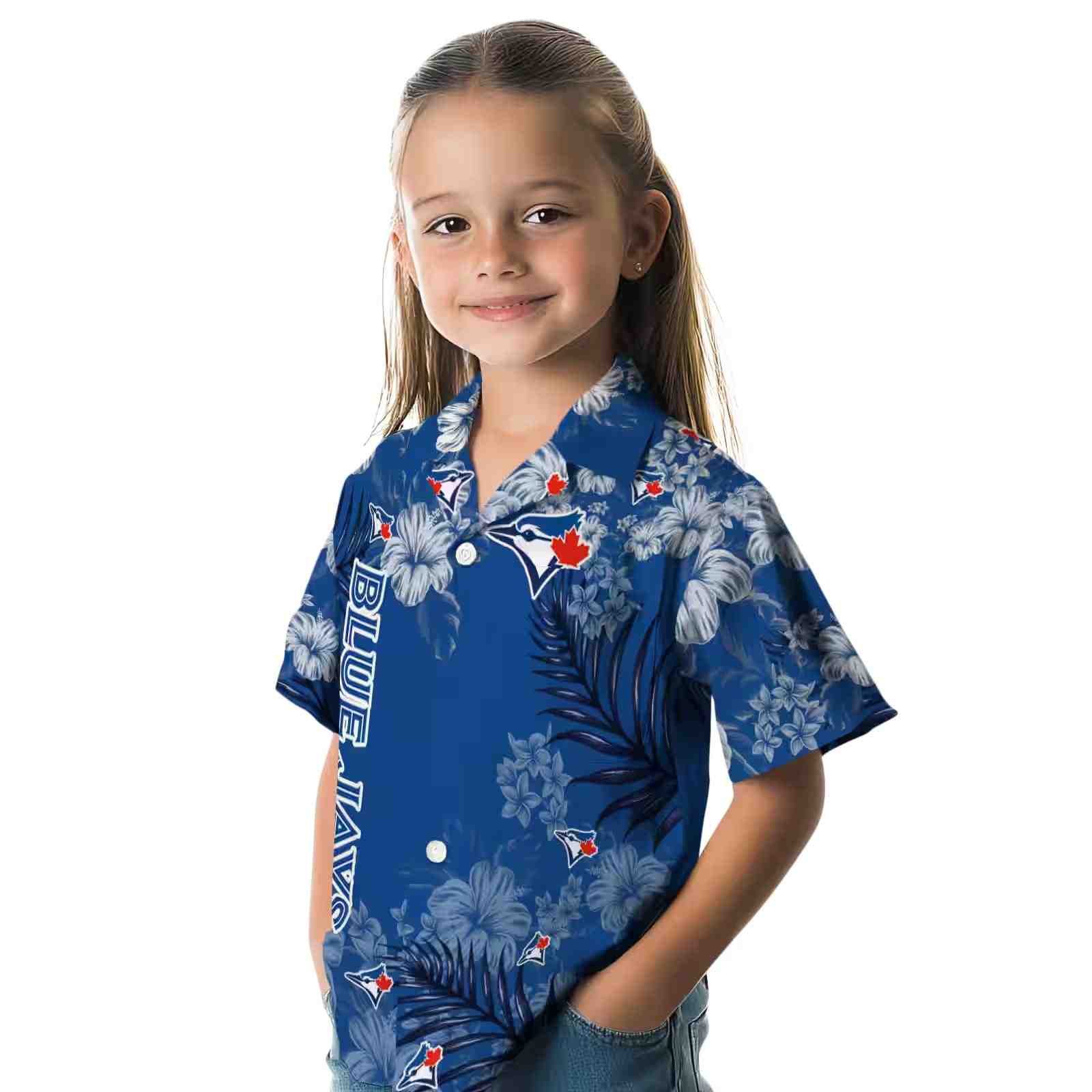 toronto blue jays hibiscus print blue hawaiian shirt premium grade