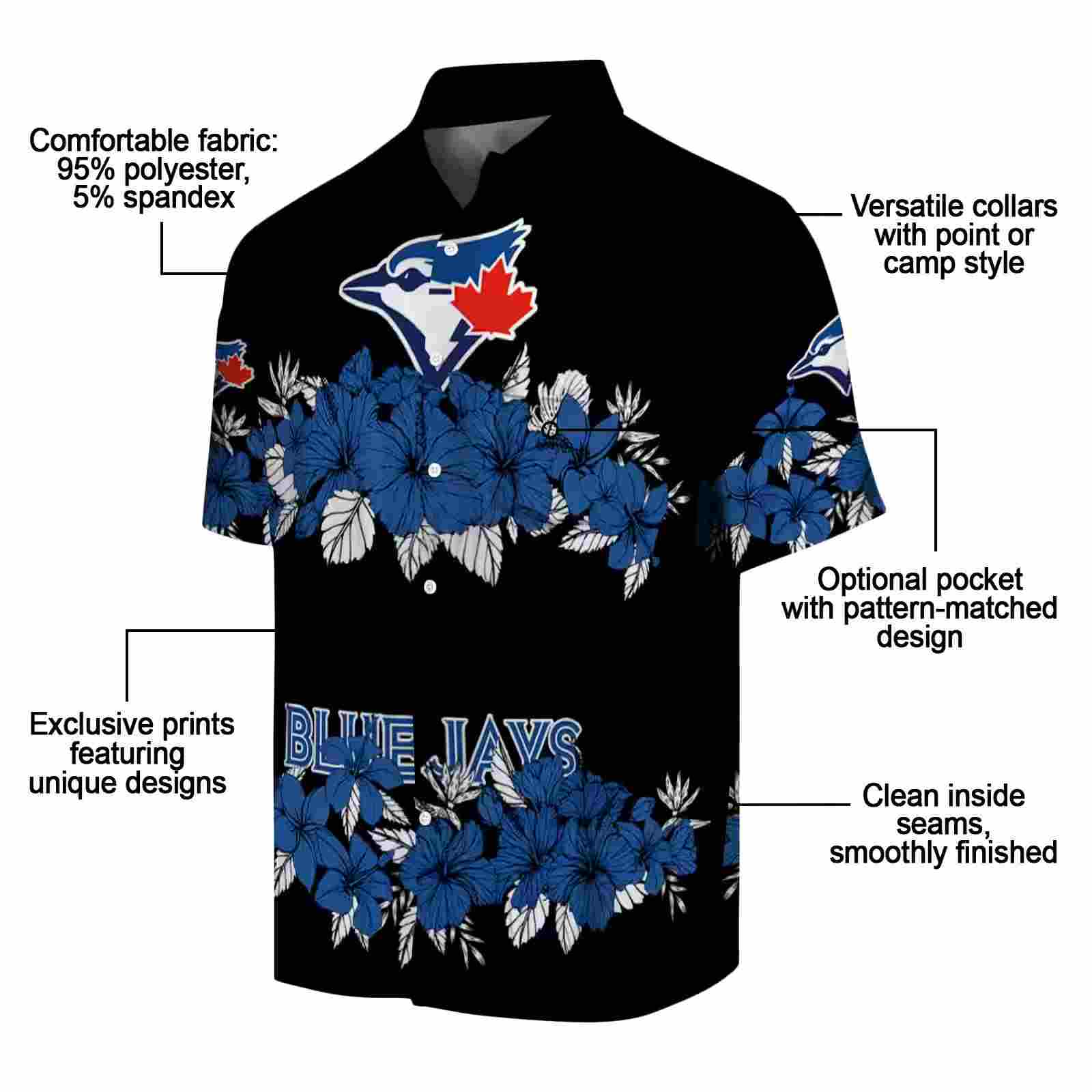 toronto blue jays hibiscus stripe blue black hawaiian shirt new arrival