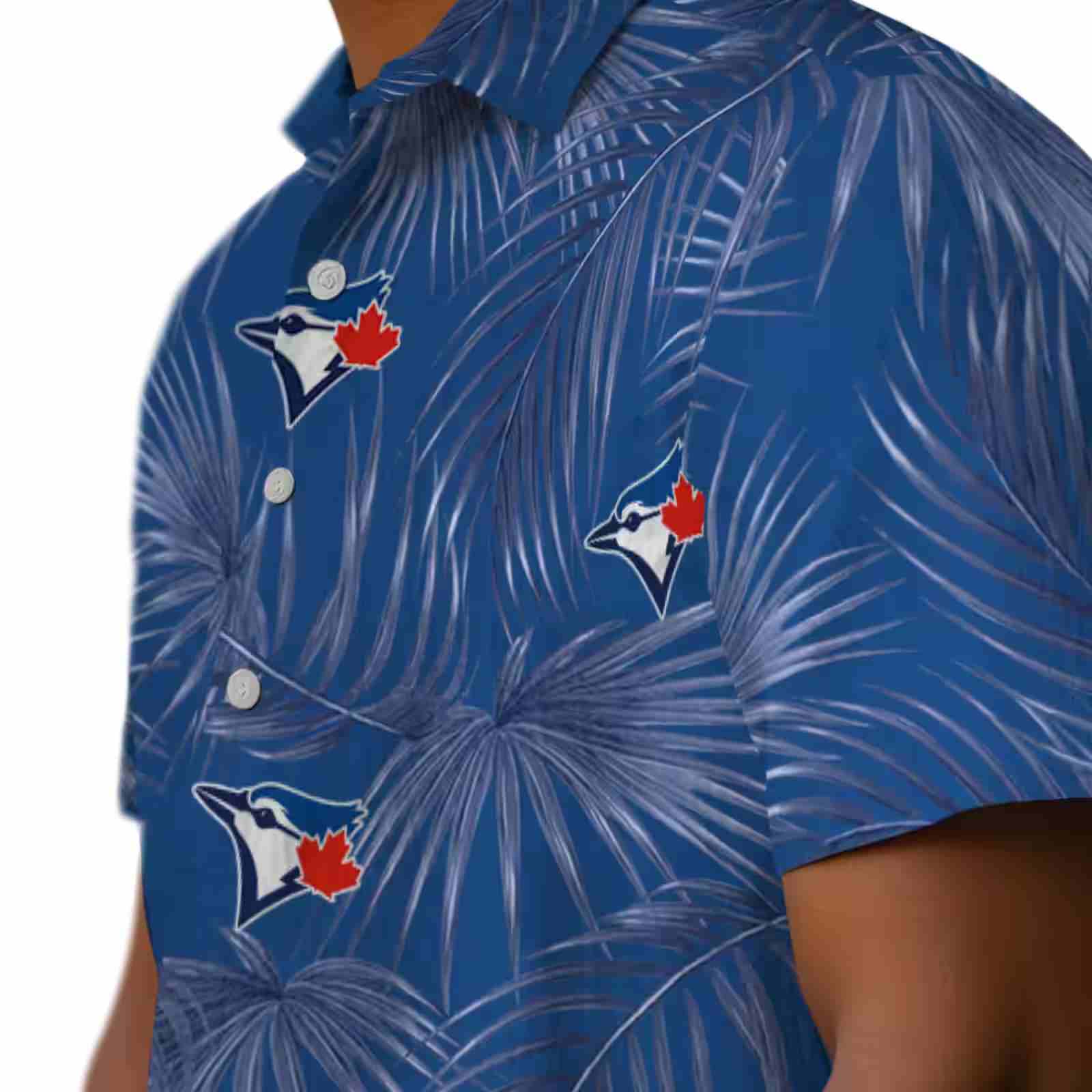 toronto blue jays leafy palms blue hawaiian shirt trendy