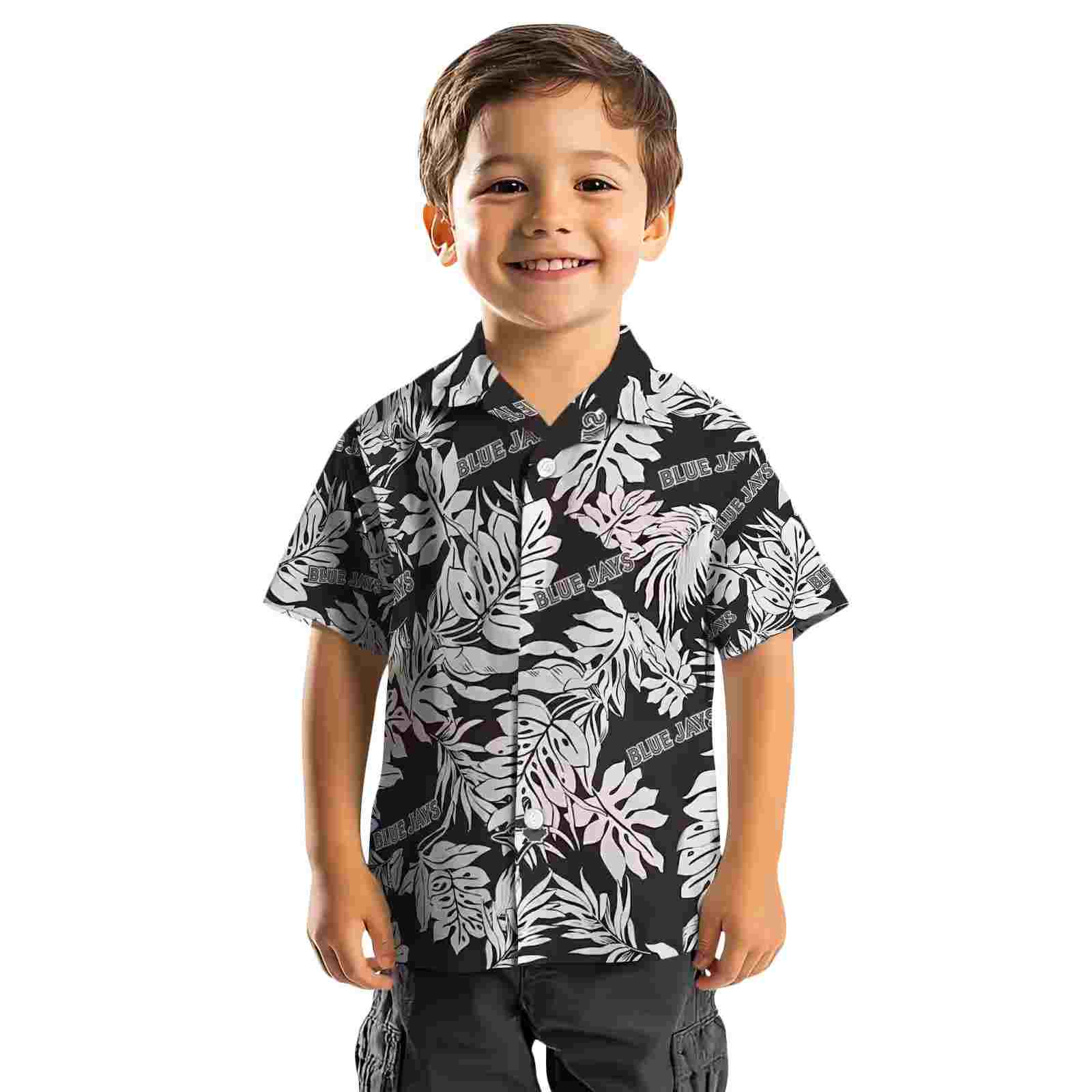 toronto blue jays monstera leaf pattern black hawaiian shirt top rated