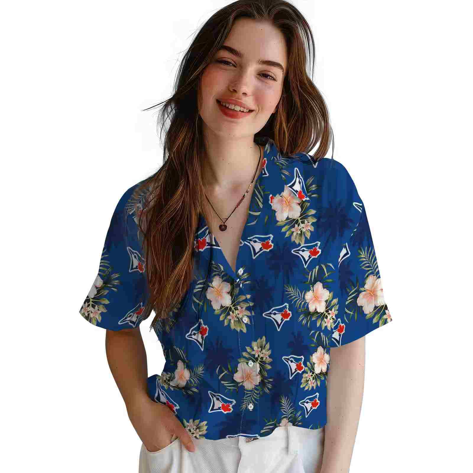 toronto blue jays palm tree flower blue hawaiian shirt latest model