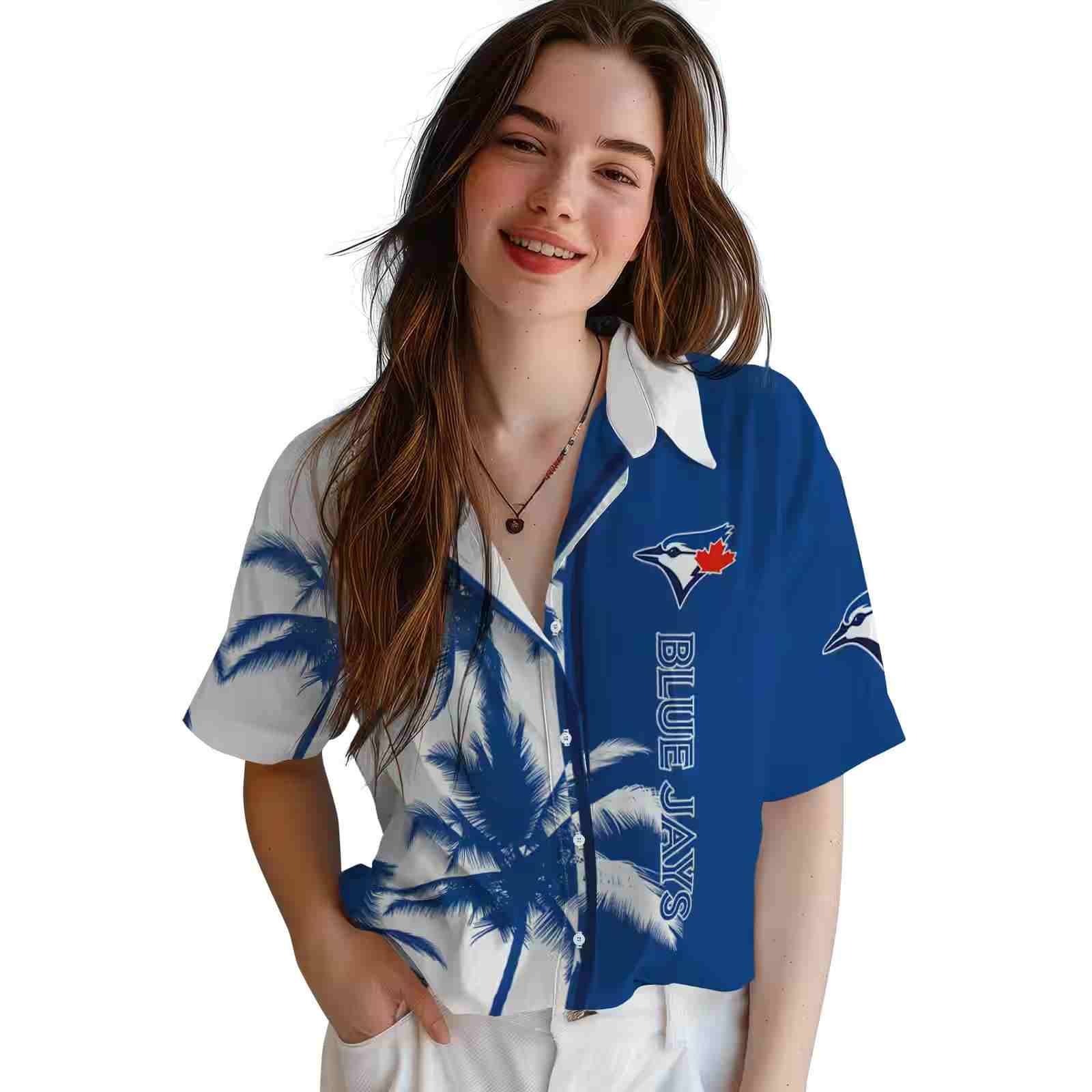 toronto blue jays palm trees blue white hawaiian shirt latest model