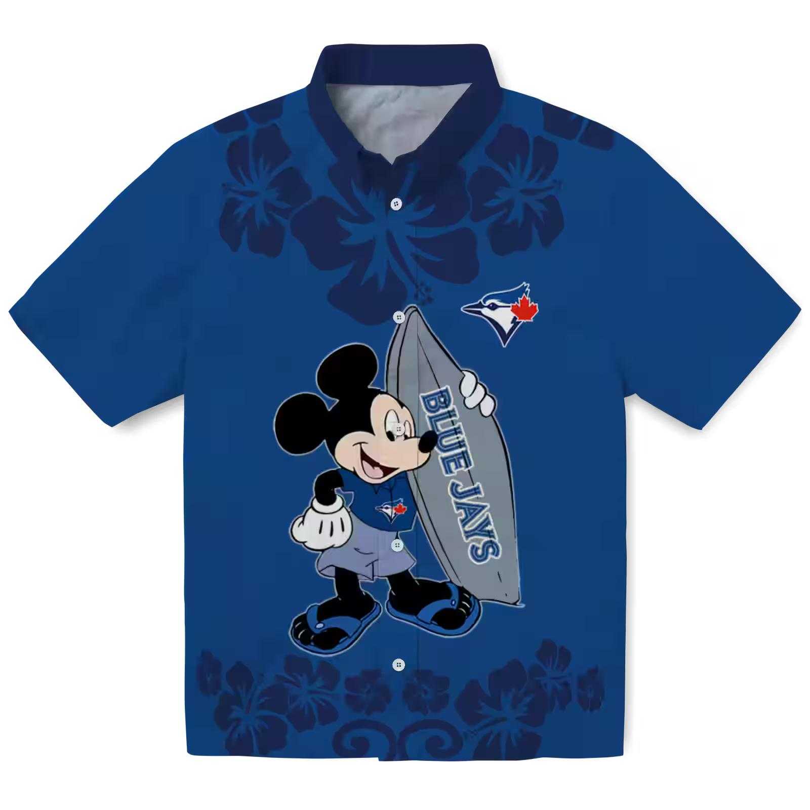 Toronto Blue Jays Surfing Mickey Blue Hawaiian Shirt