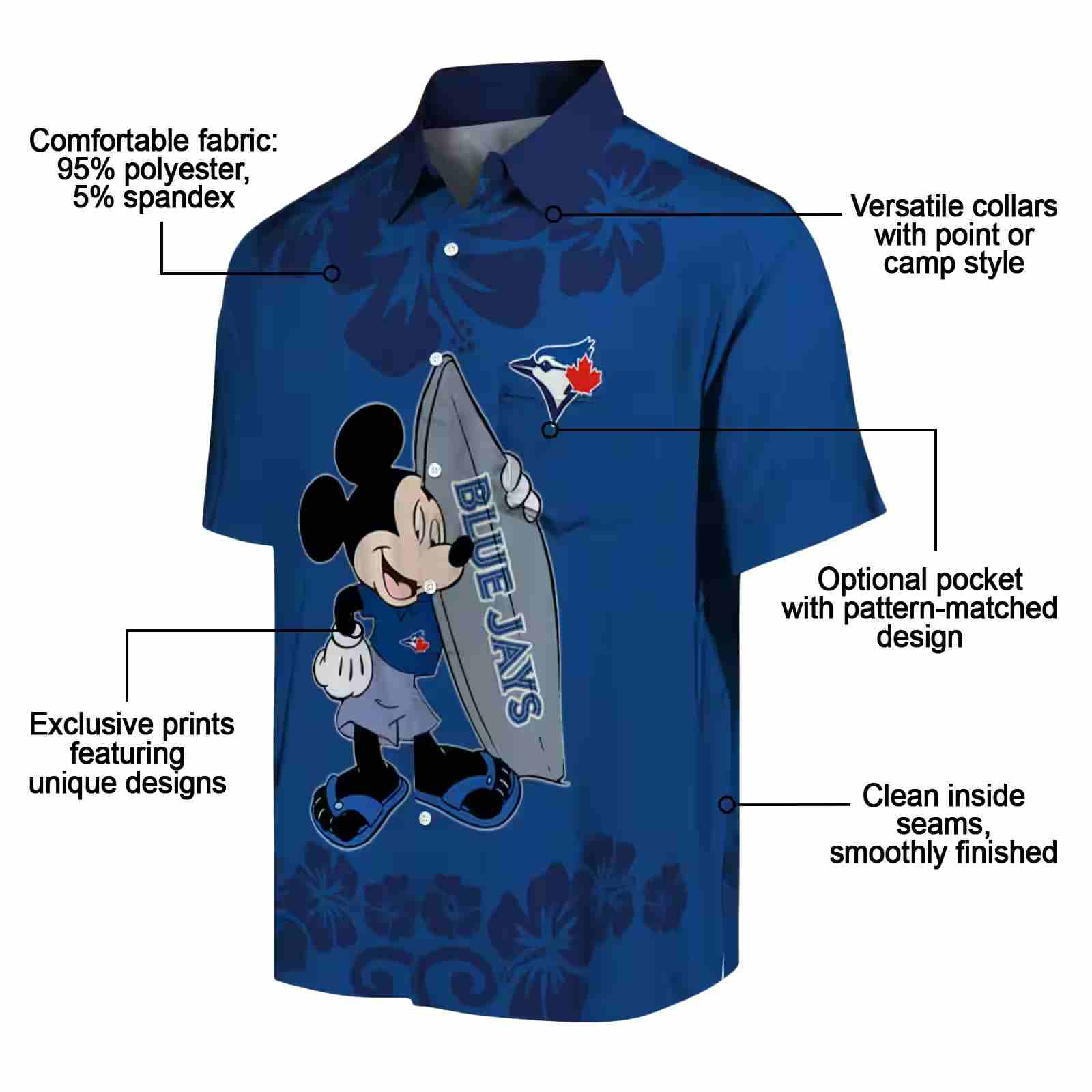 toronto blue jays surfing mickey blue hawaiian shirt new arrival