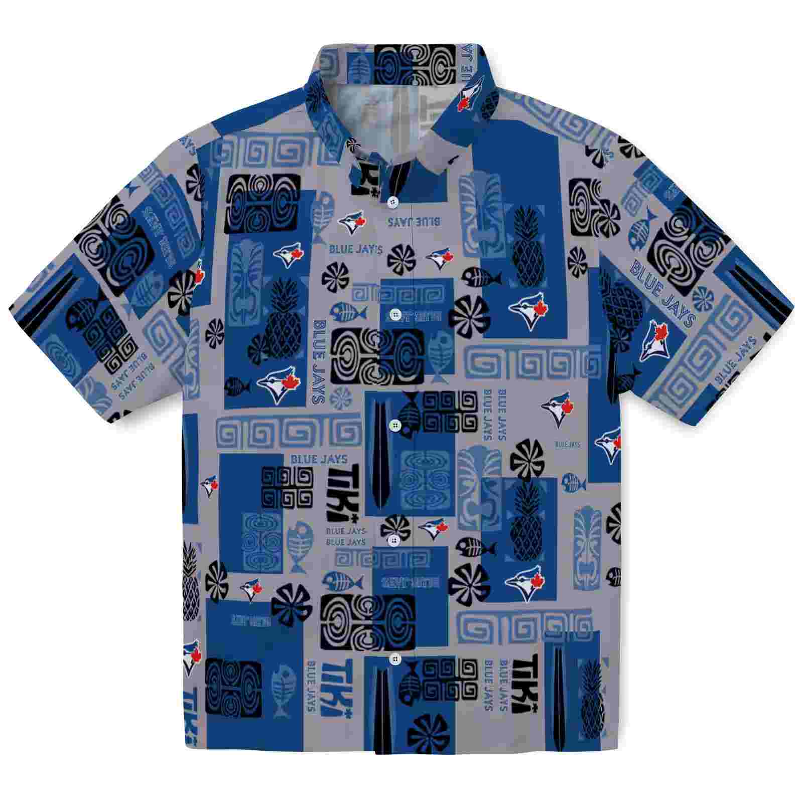 Toronto Blue Jays Tribal Symbols Blue Hawaiian Shirt