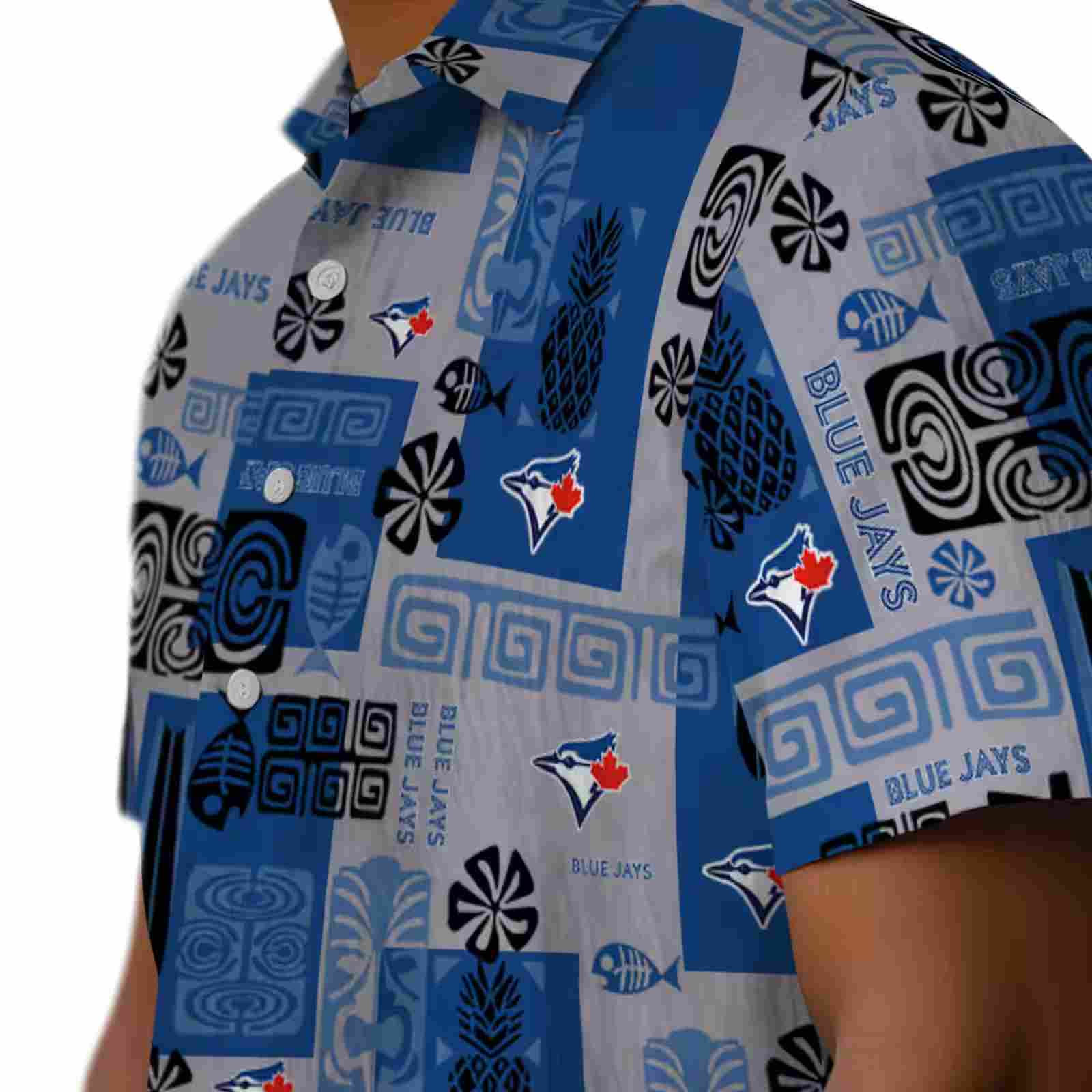 toronto blue jays tribal symbols blue hawaiian shirt trendy