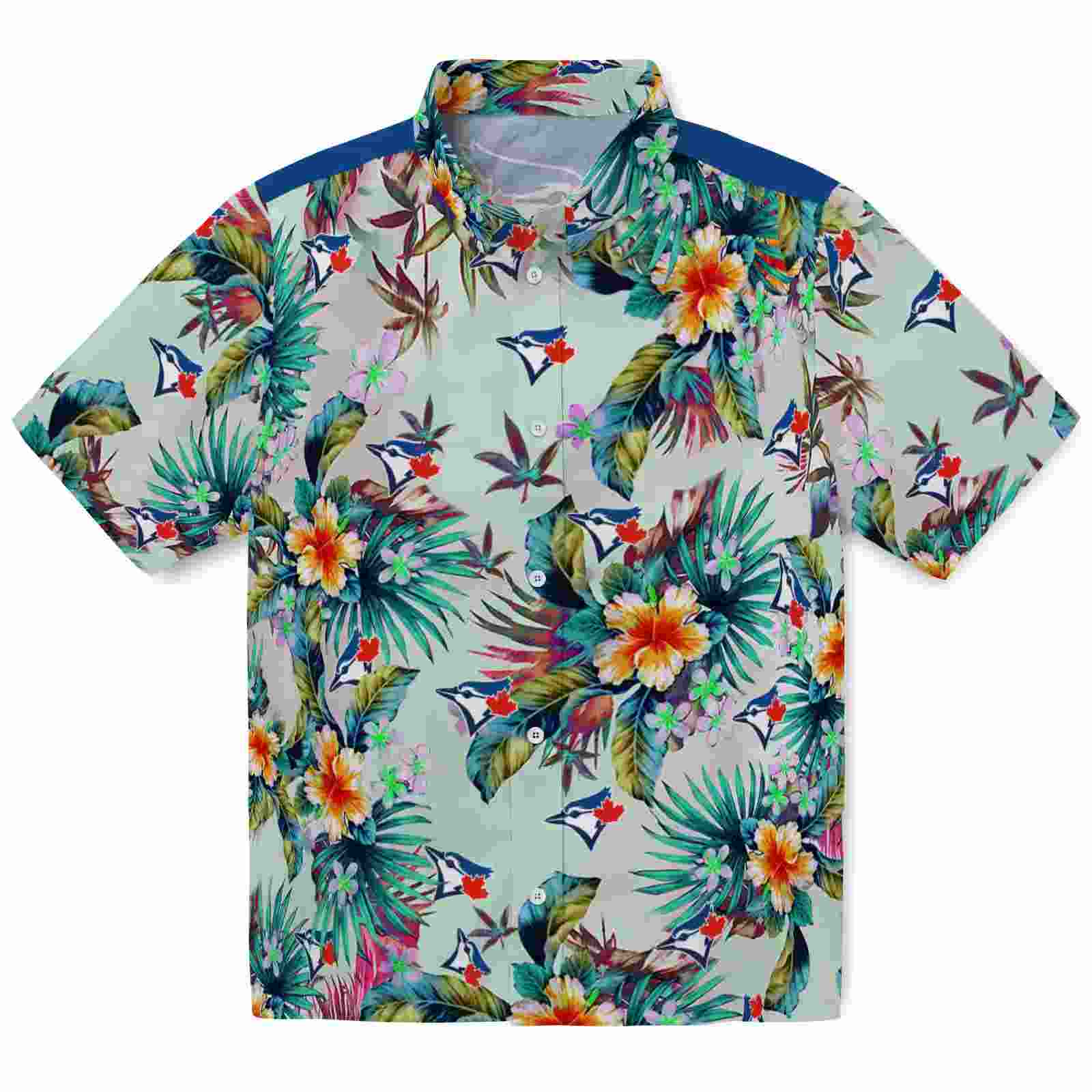 Toronto Blue Jays Tropical Foliage Green Hawaiian Shirt