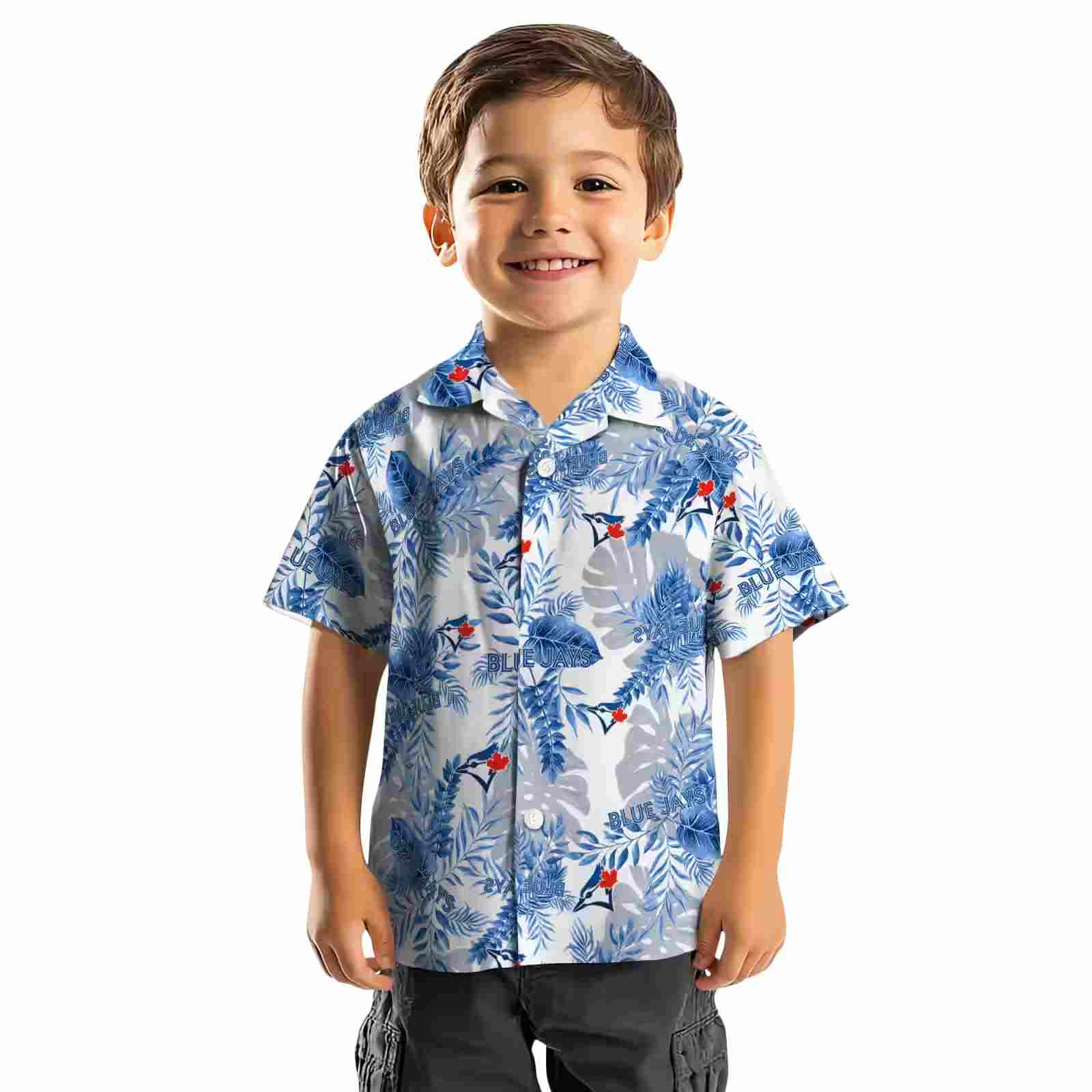 toronto blue jays tropical leaves blue white hawaiian shirt top rated