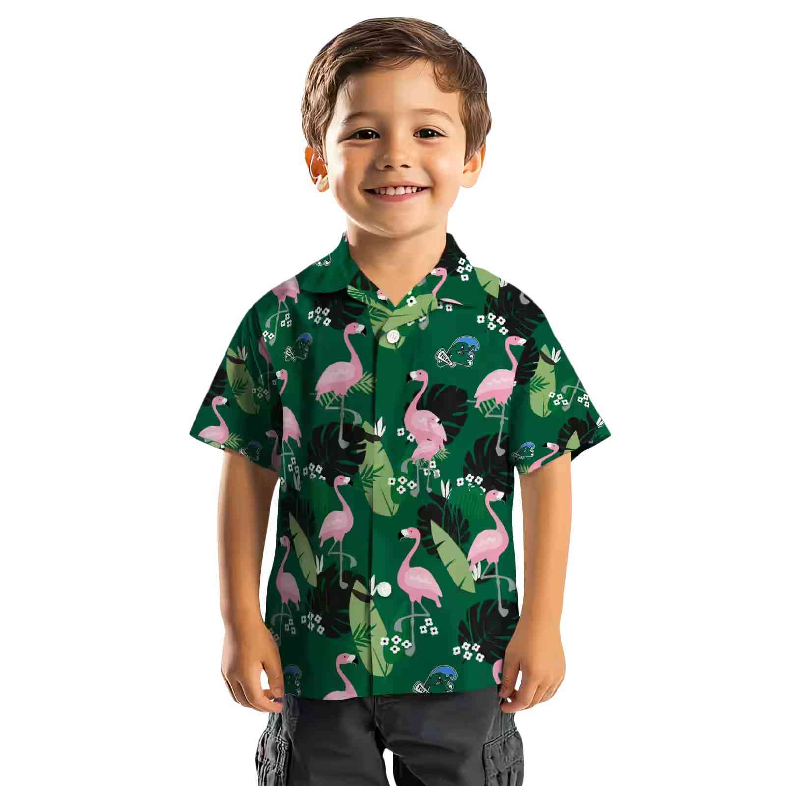 tulane green wave flamingo leaf motif green hawaiian shirt top rated