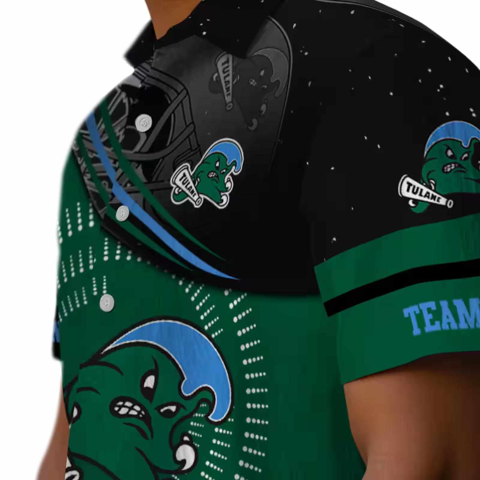 tulane green wave football wave green black hawaiian shirt trendy