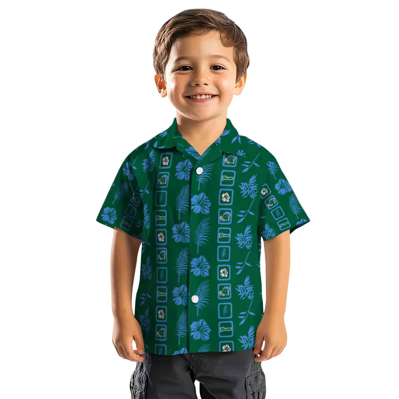 tulane green wave framed floral green hawaiian shirt top rated