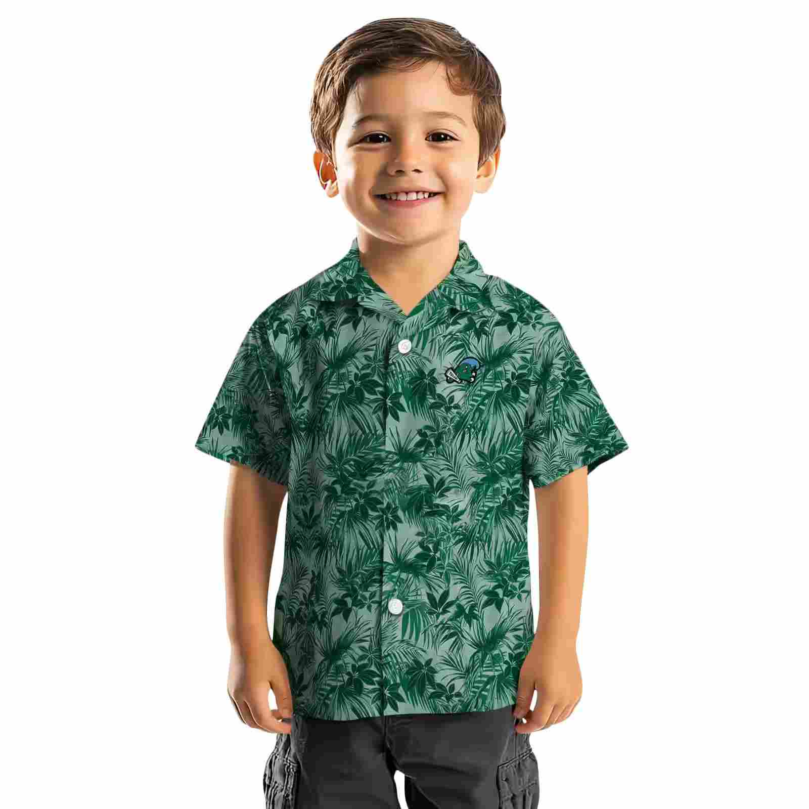 tulane green wave leafy pattern green hawaiian shirt top rated