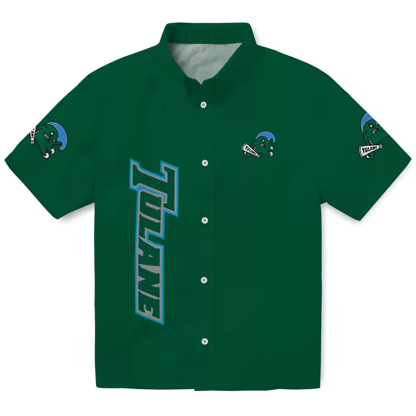 Tulane Green Wave Stuart Minion Green Hawaiian Shirt