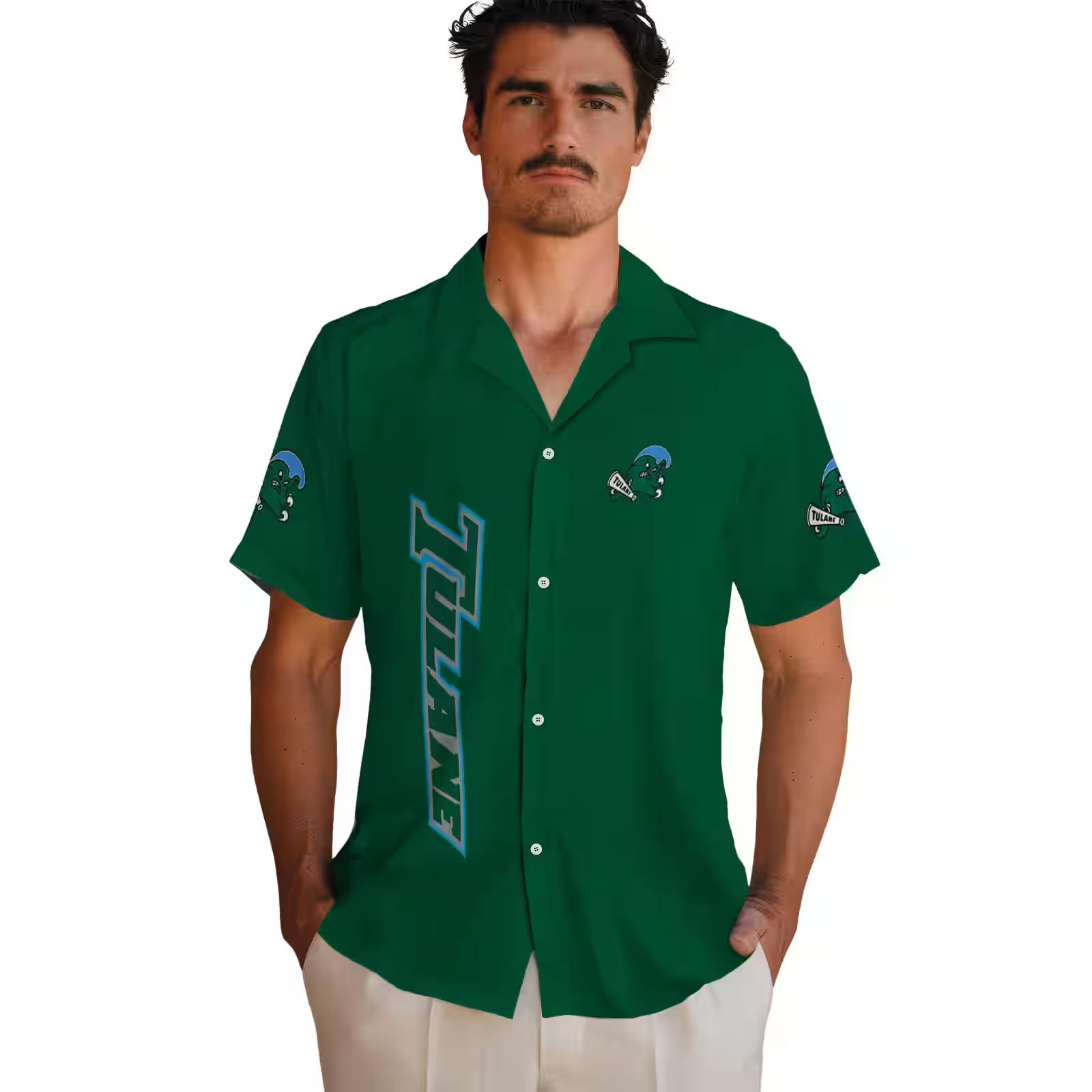 tulane green wave stuart minion green hawaiian shirt fashion forward