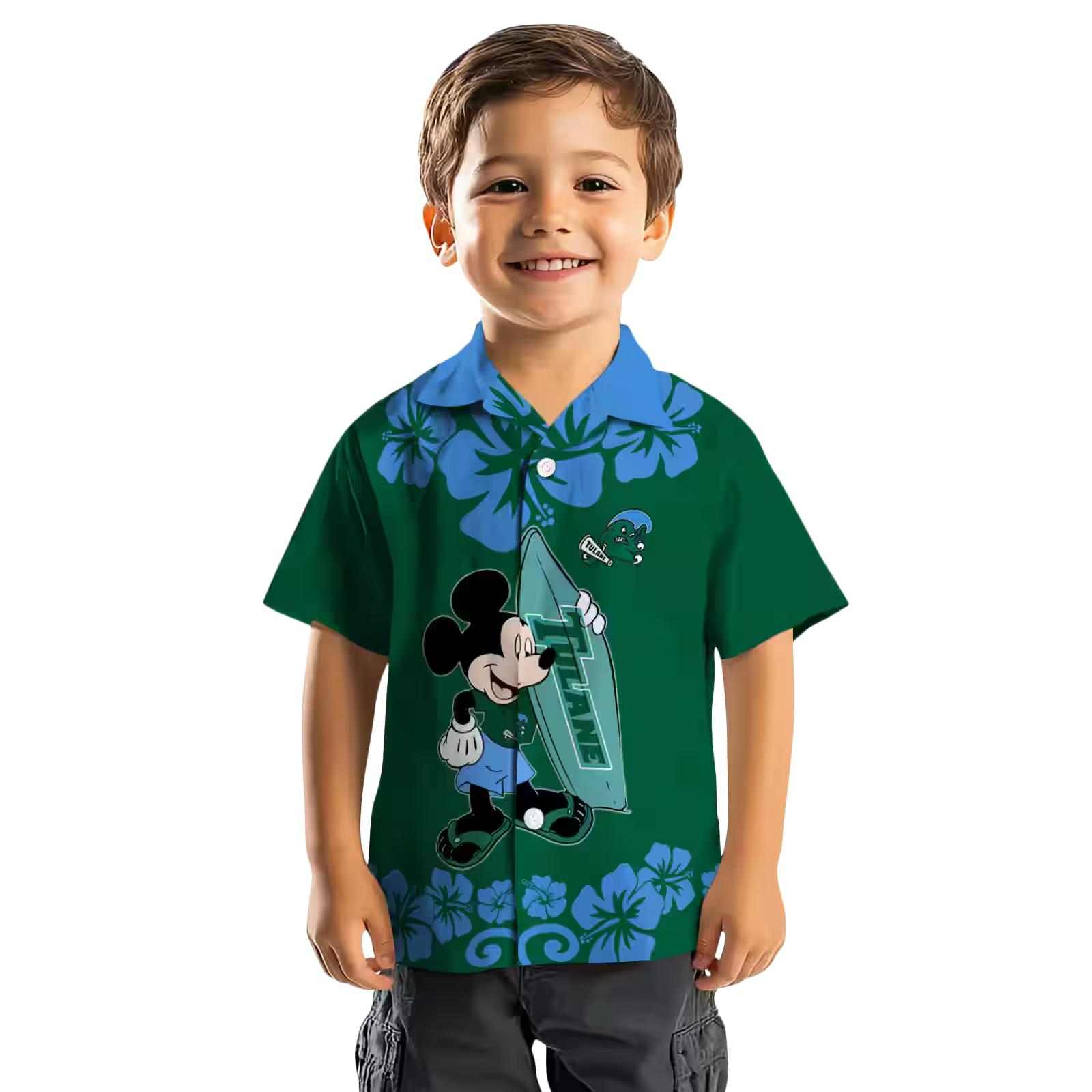 tulane green wave surfing mickey green hawaiian shirt top rated