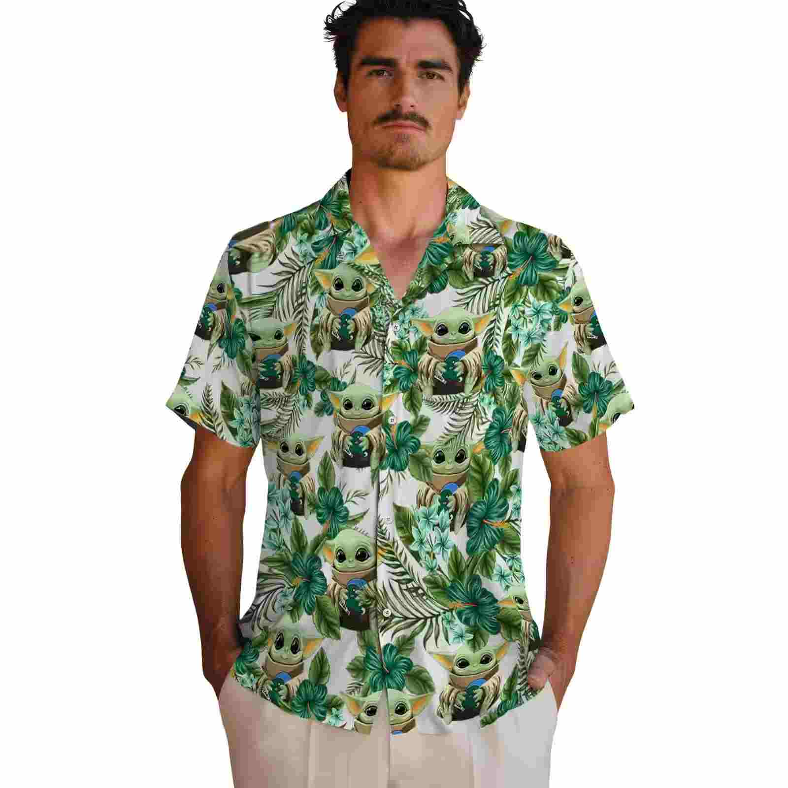 tulane green wave tropical yoda green hawaiian shirt fashion forward