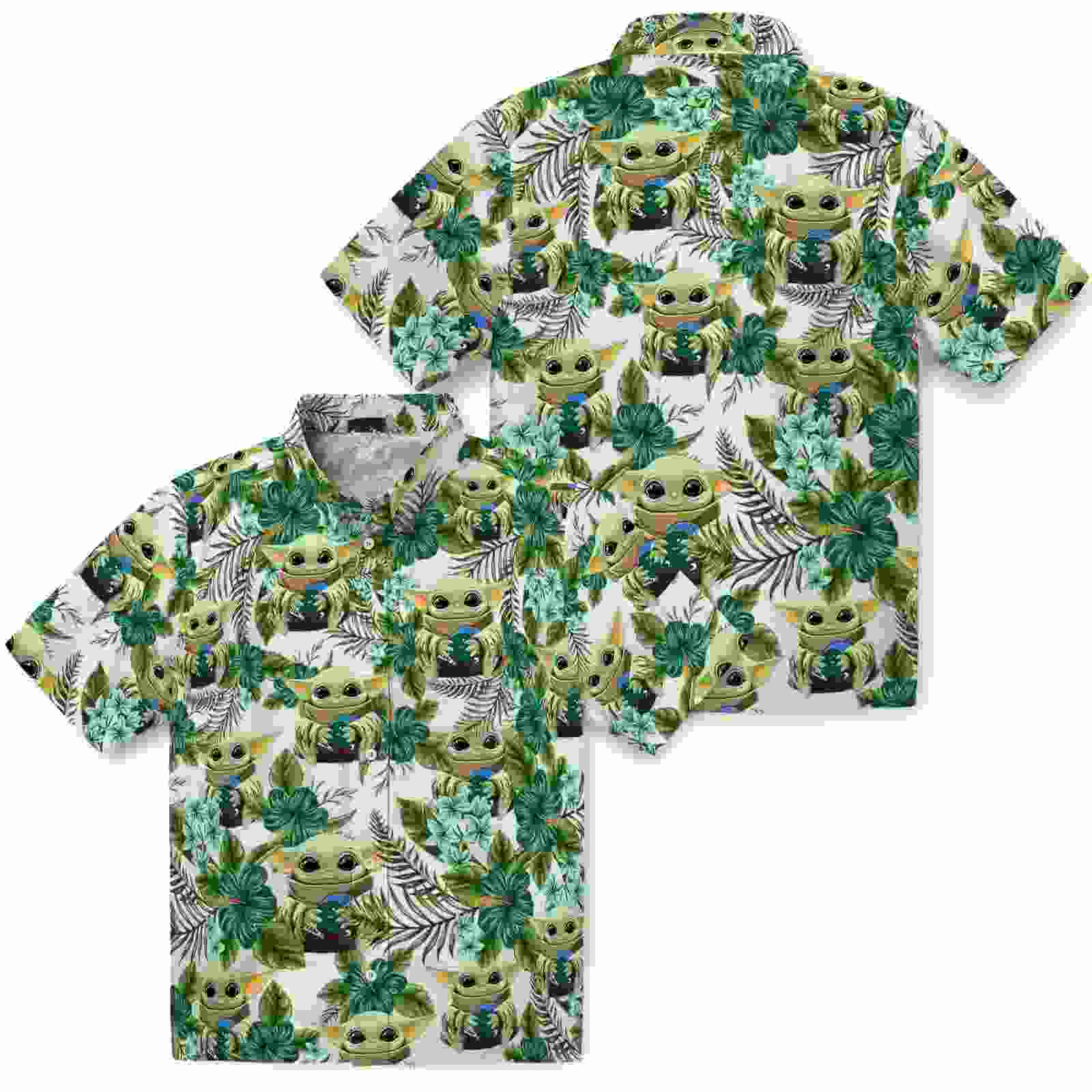 tulane green wave tropical yoda green hawaiian shirt high quality