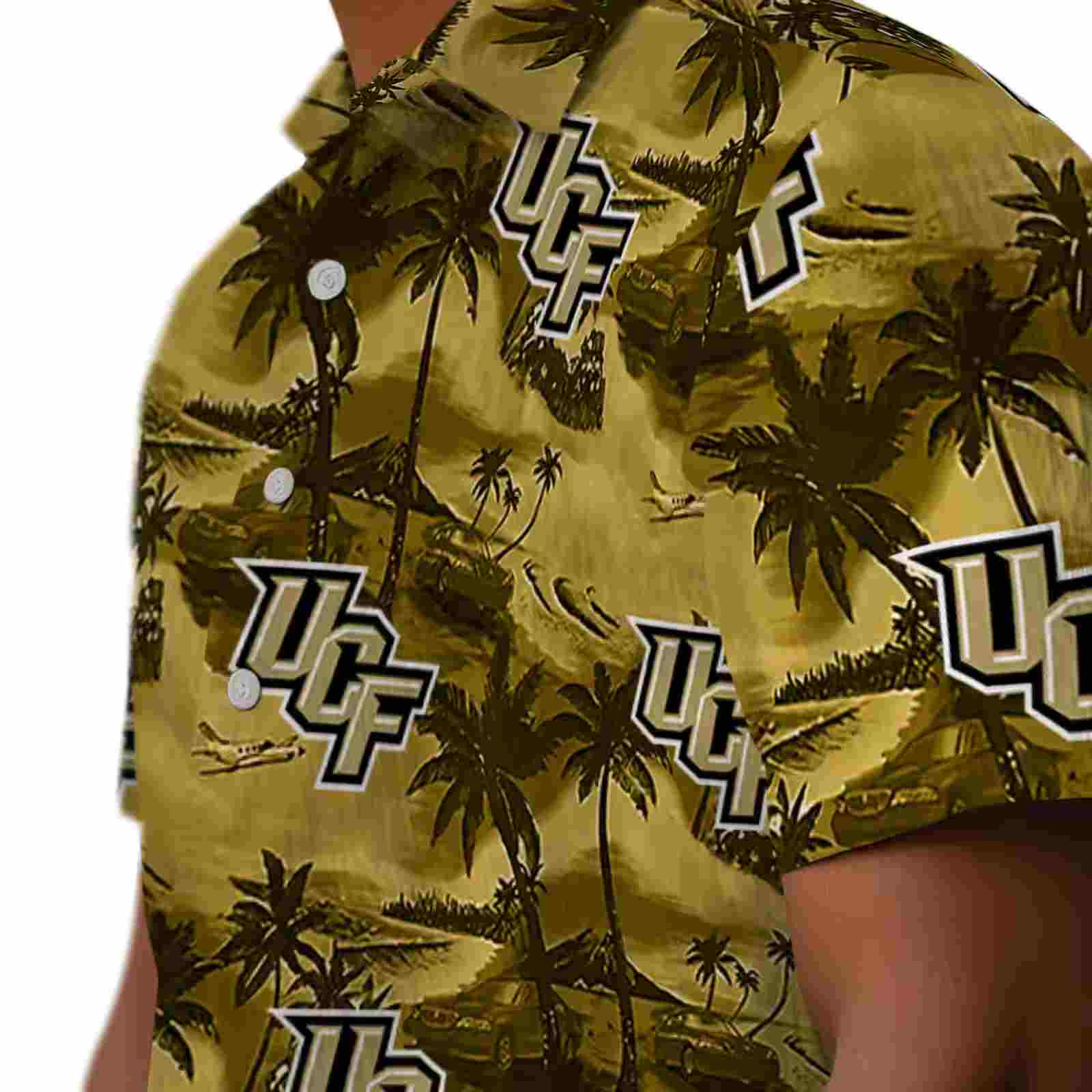 ucf knights coastal palms gold hawaiian shirt trendy