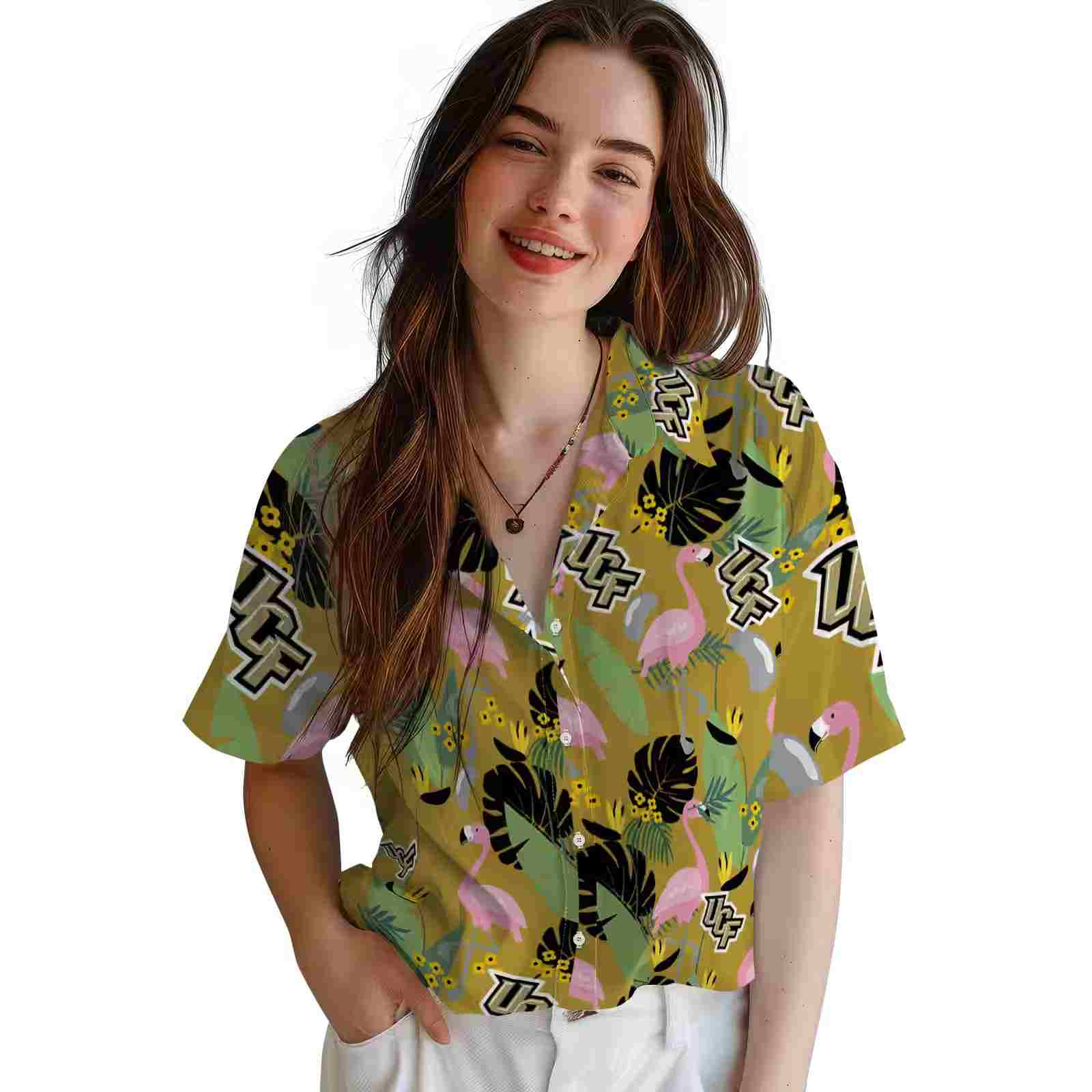 ucf knights flamingo leaves gold hawaiian shirt latest model