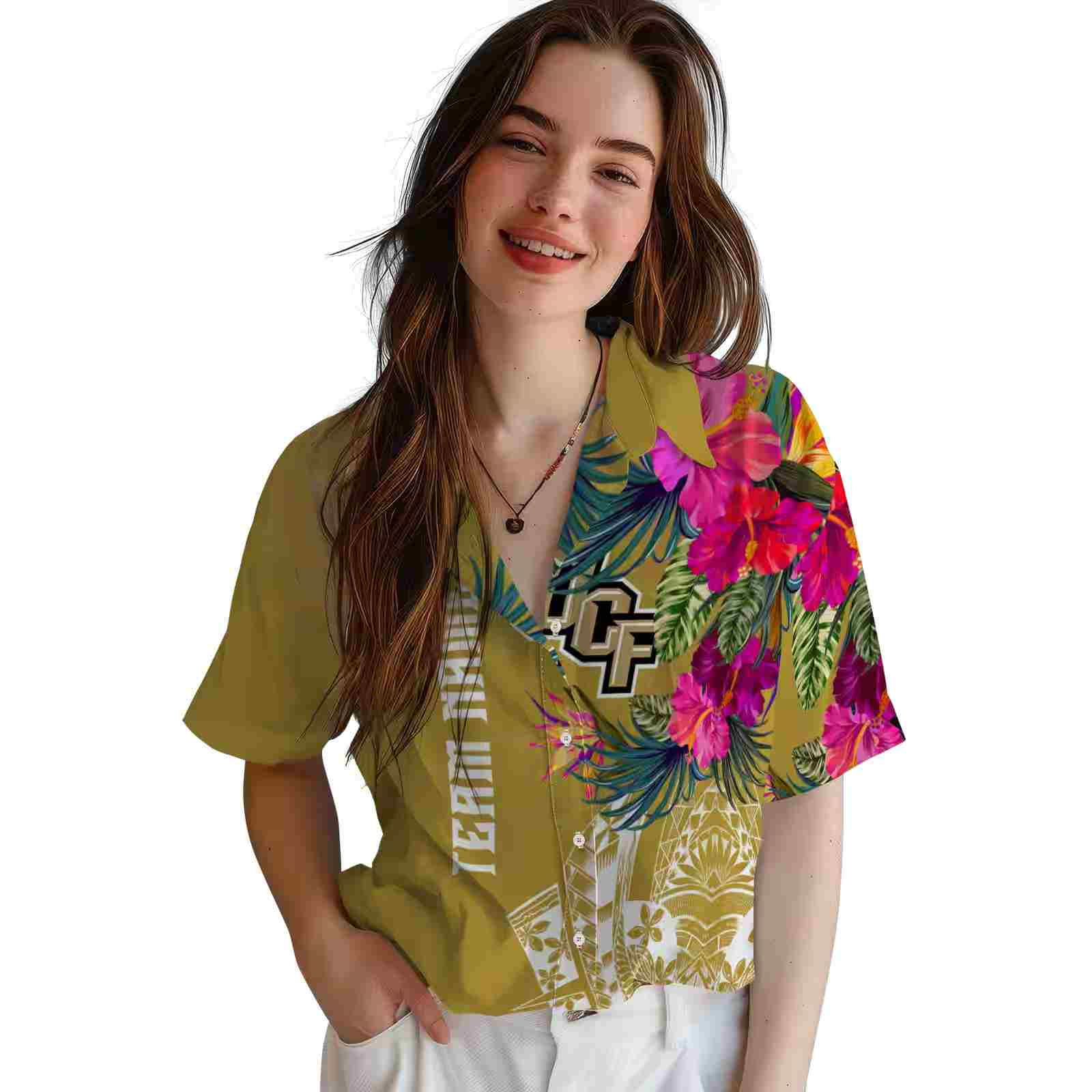 ucf knights floral polynesian gold hawaiian shirt latest model