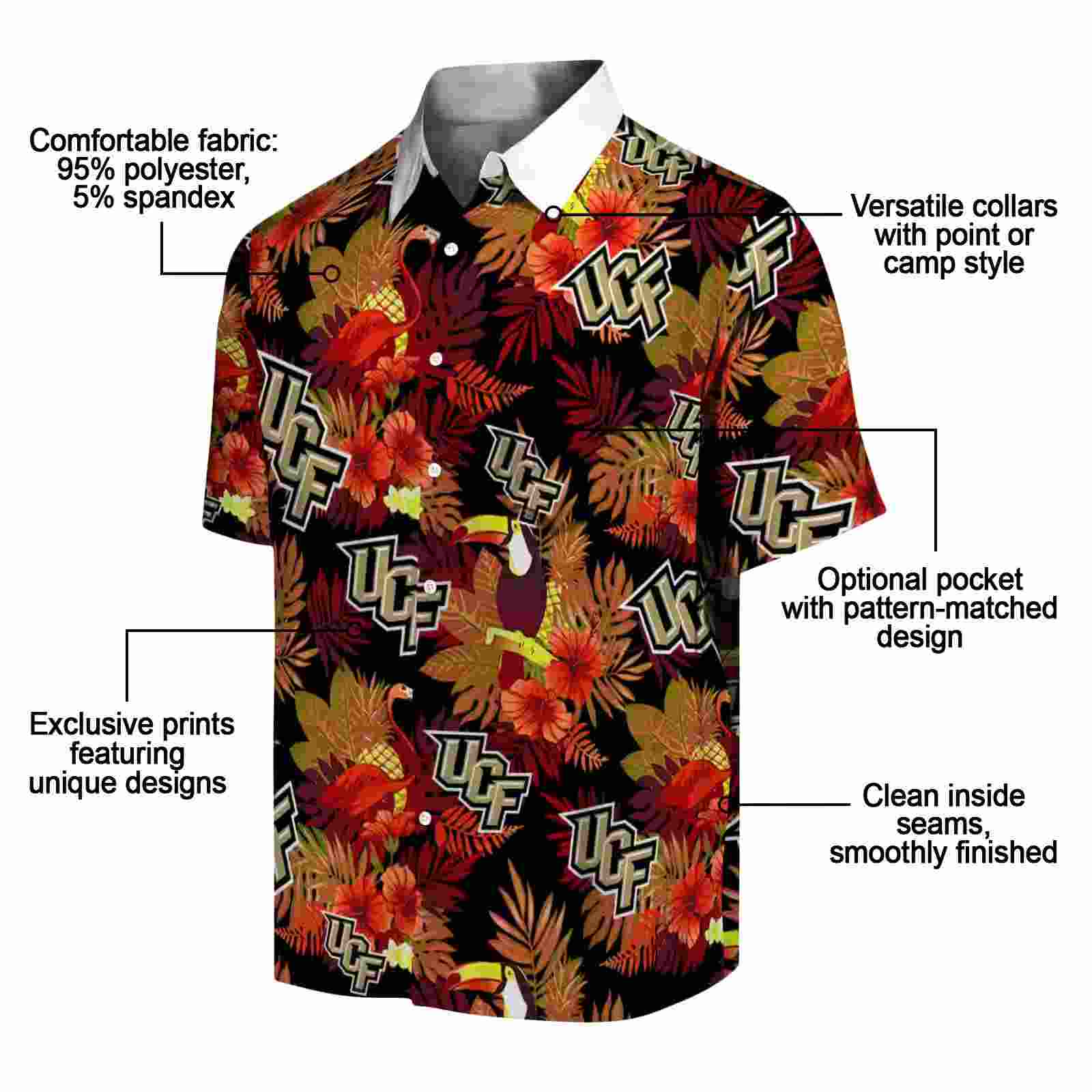 ucf knights floral toucan gold red hawaiian shirt new arrival