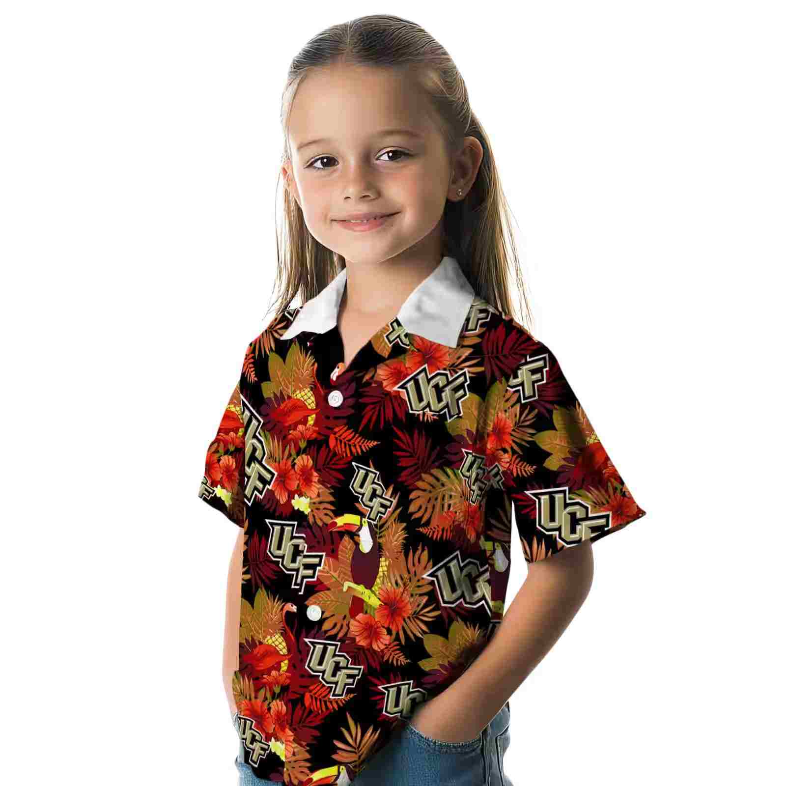 ucf knights floral toucan gold red hawaiian shirt premium grade