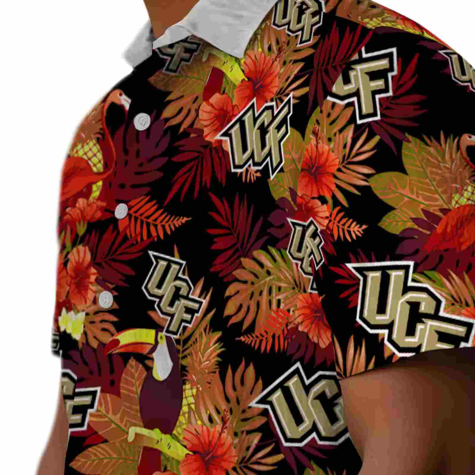 ucf knights floral toucan gold red hawaiian shirt trendy