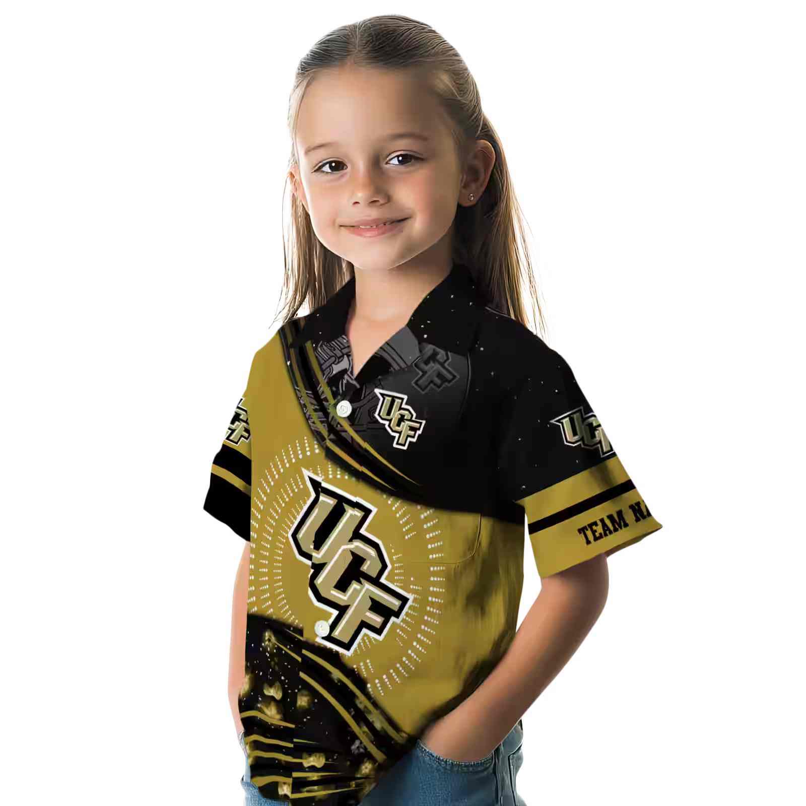 ucf knights football wave gold black hawaiian shirt premium grade