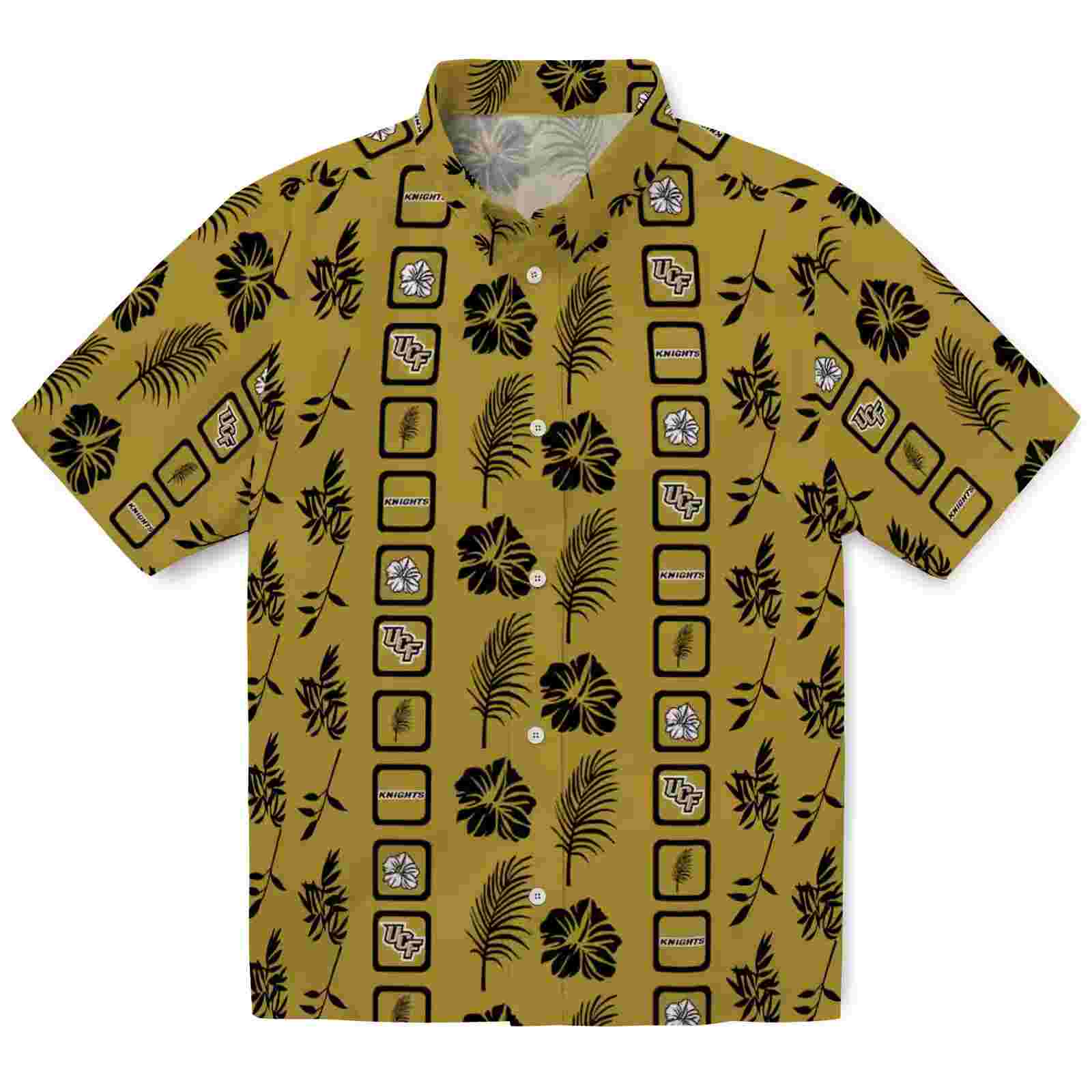 UCF Knights Framed Floral Gold Hawaiian Shirt