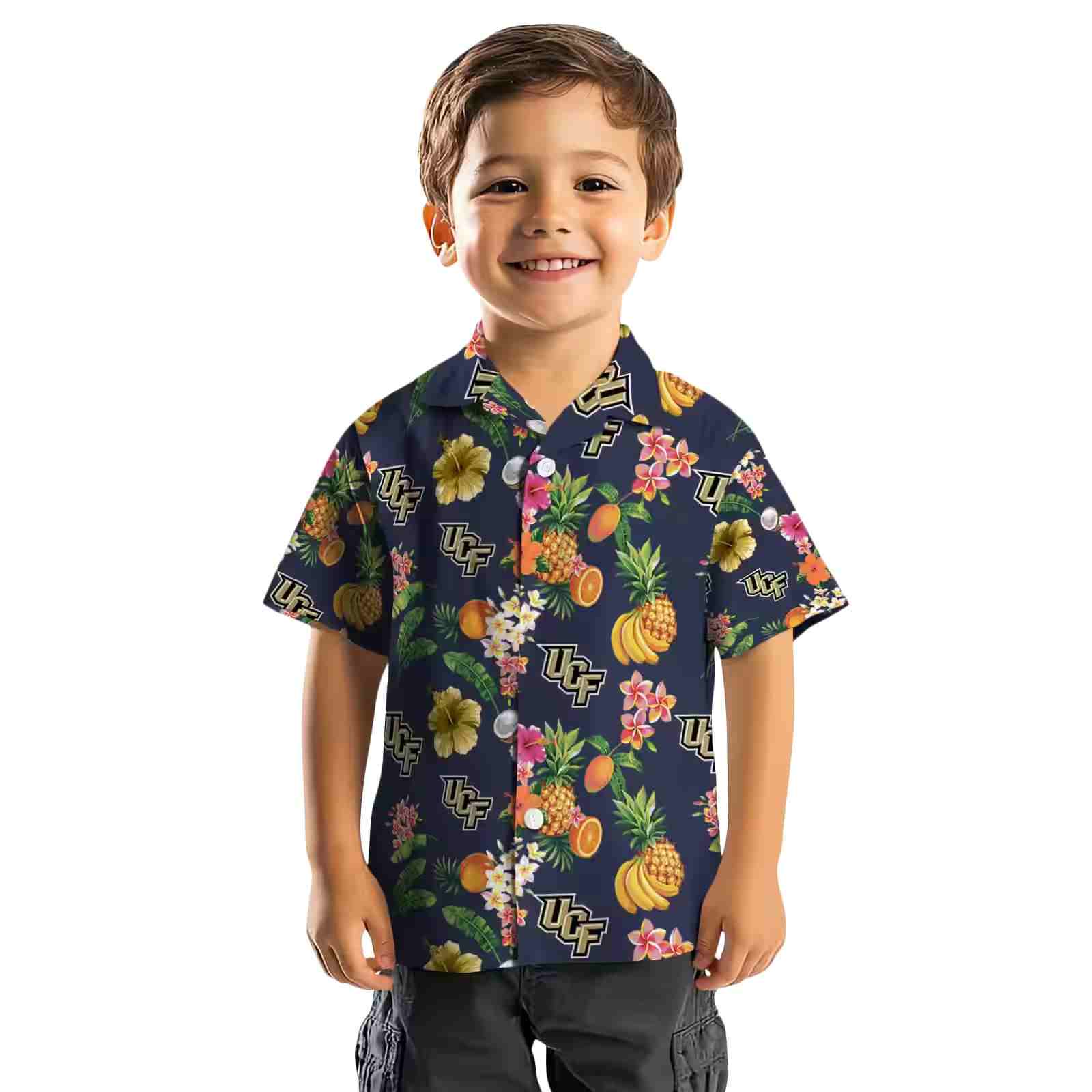 ucf knights hibiscus and fruit navy blue hawaiian shirt top rated