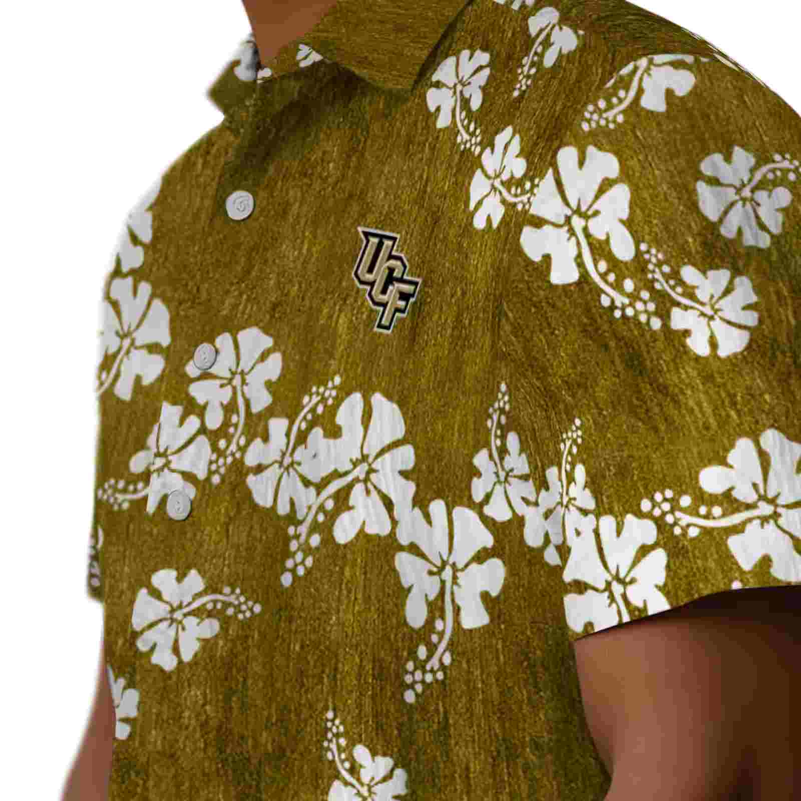 ucf knights hibiscus clusters gold hawaiian shirt trendy