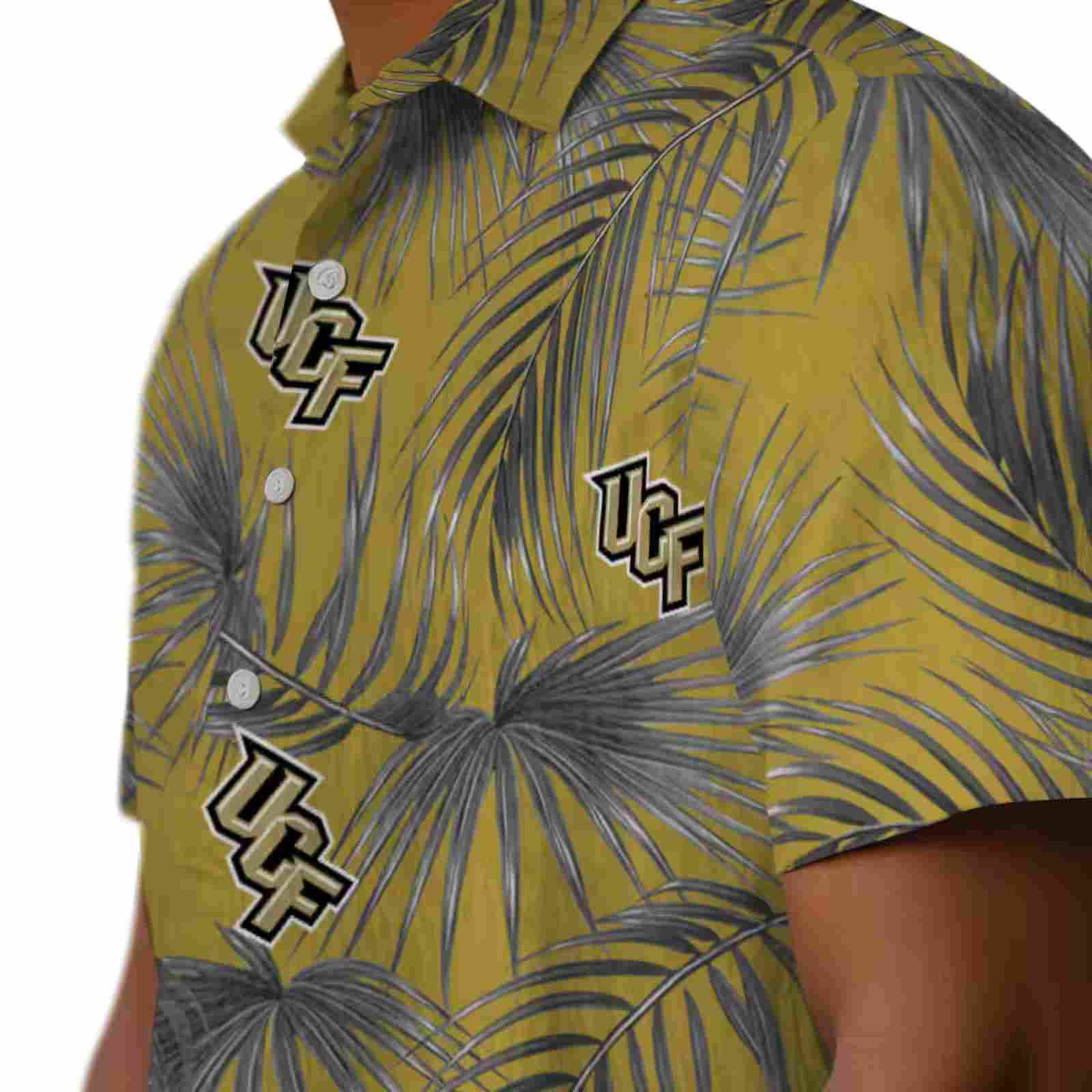 ucf knights leafy palms gold hawaiian shirt trendy