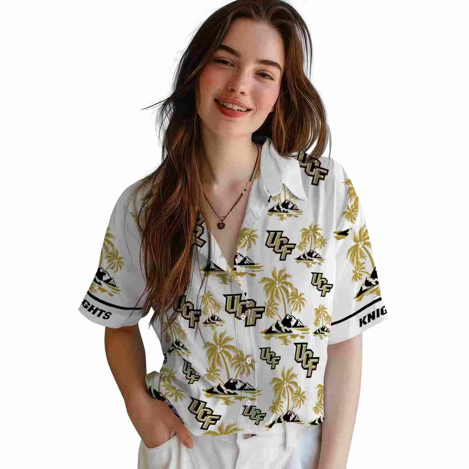 ucf knights palm island print gold white hawaiian shirt latest model