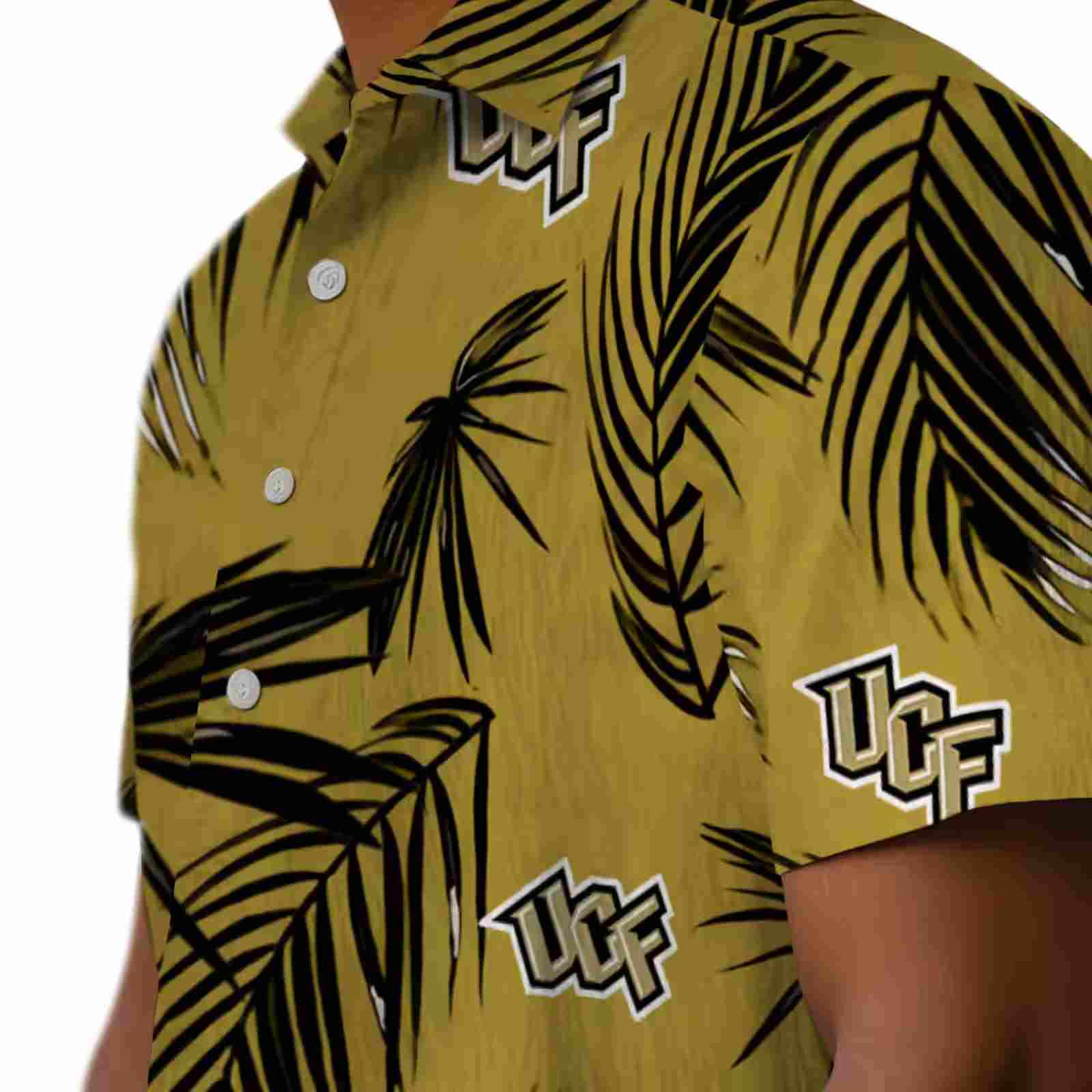 ucf knights palm leaf gold hawaiian shirt trendy