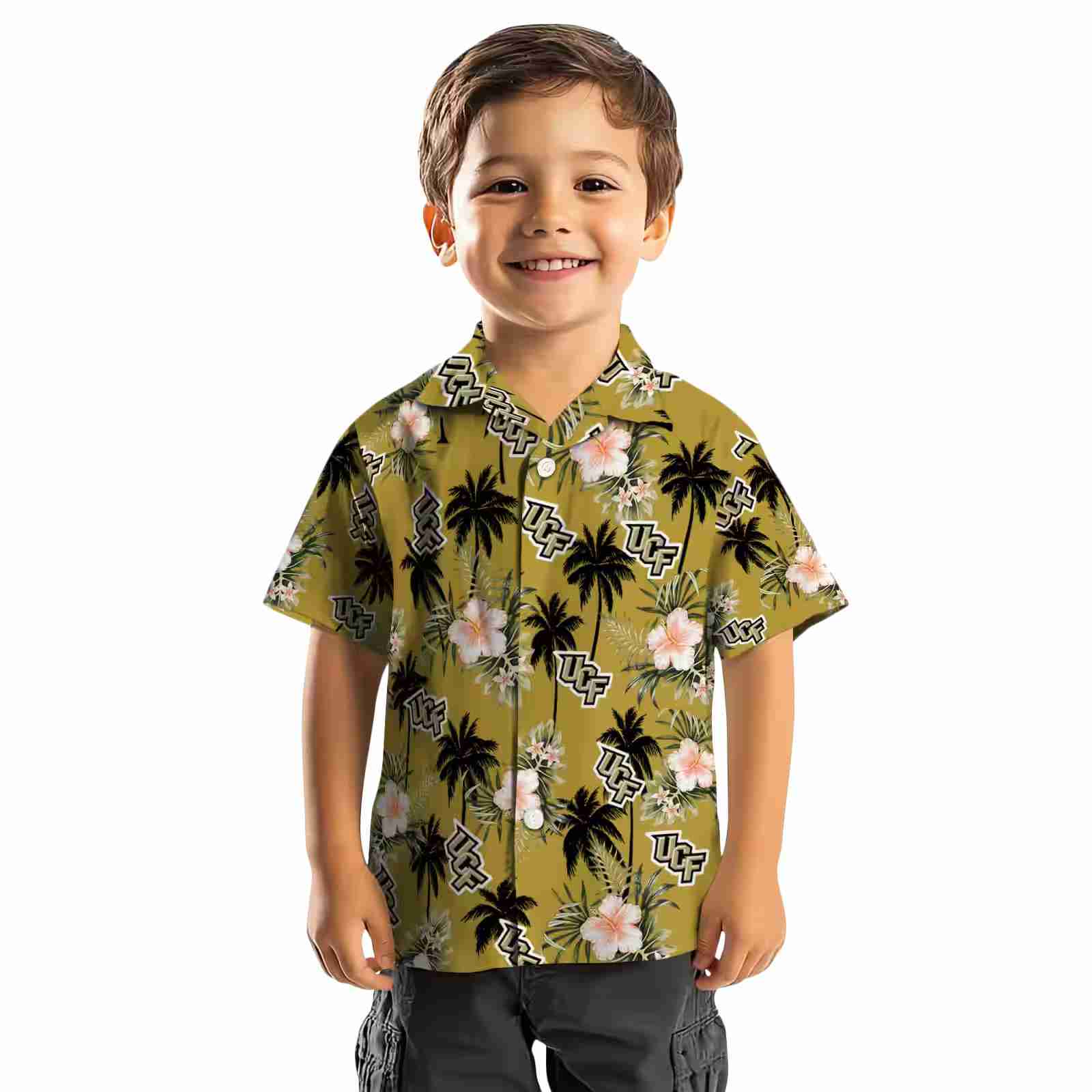 ucf knights palm tree flower gold hawaiian shirt top rated