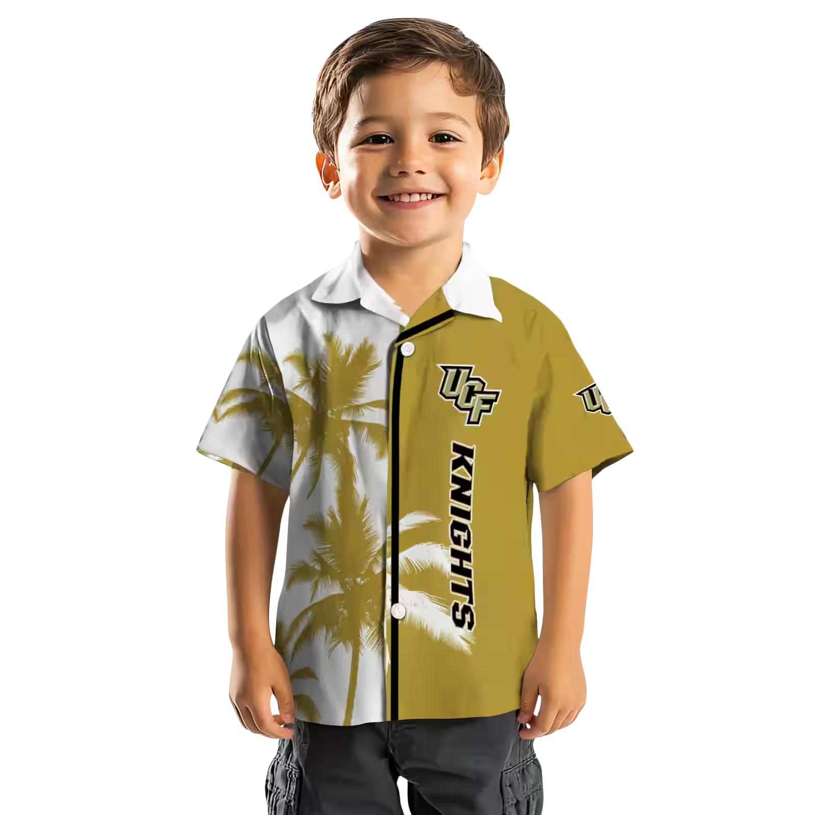 ucf knights palm trees gold white hawaiian shirt top rated