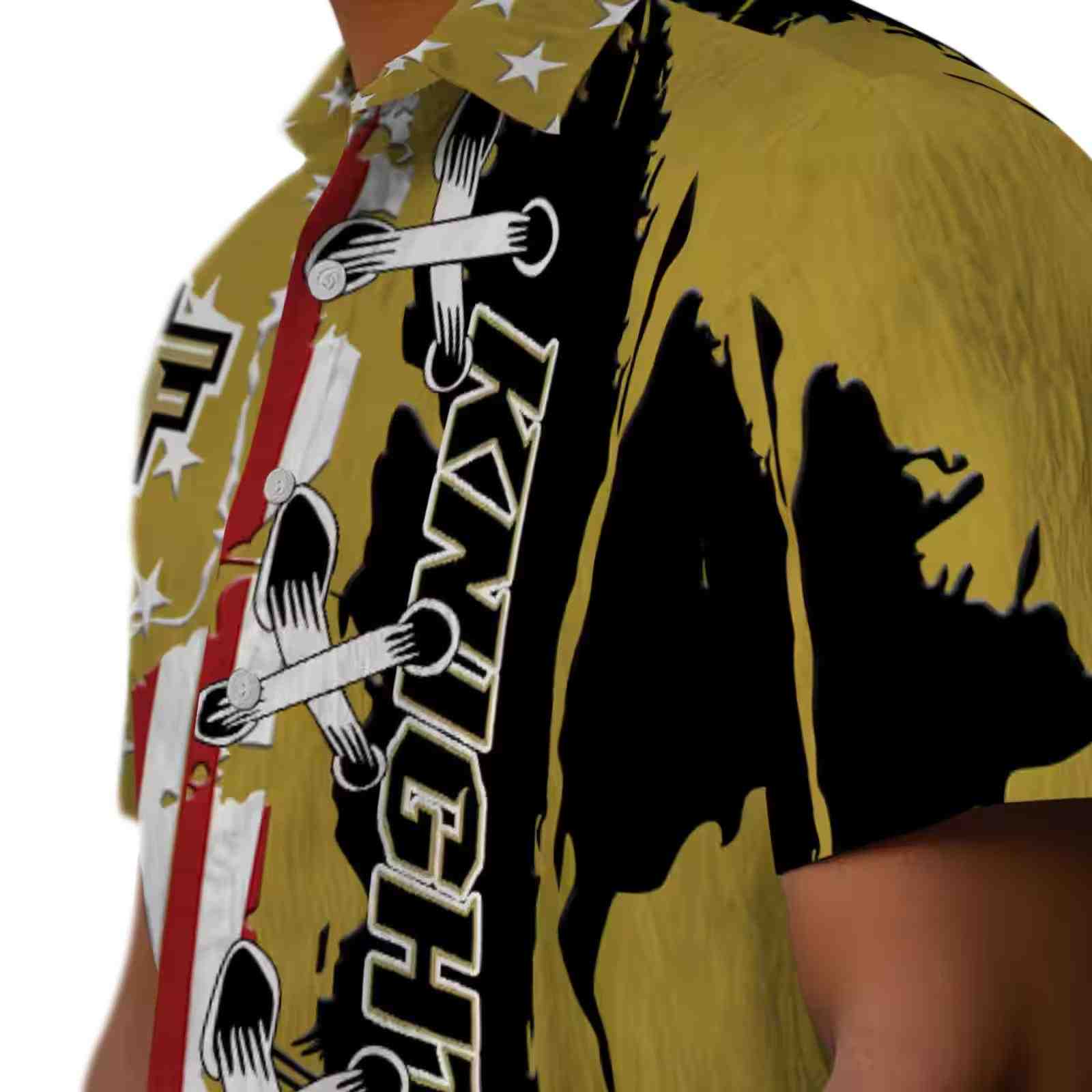 ucf knights stitched flag gold hawaiian shirt trendy