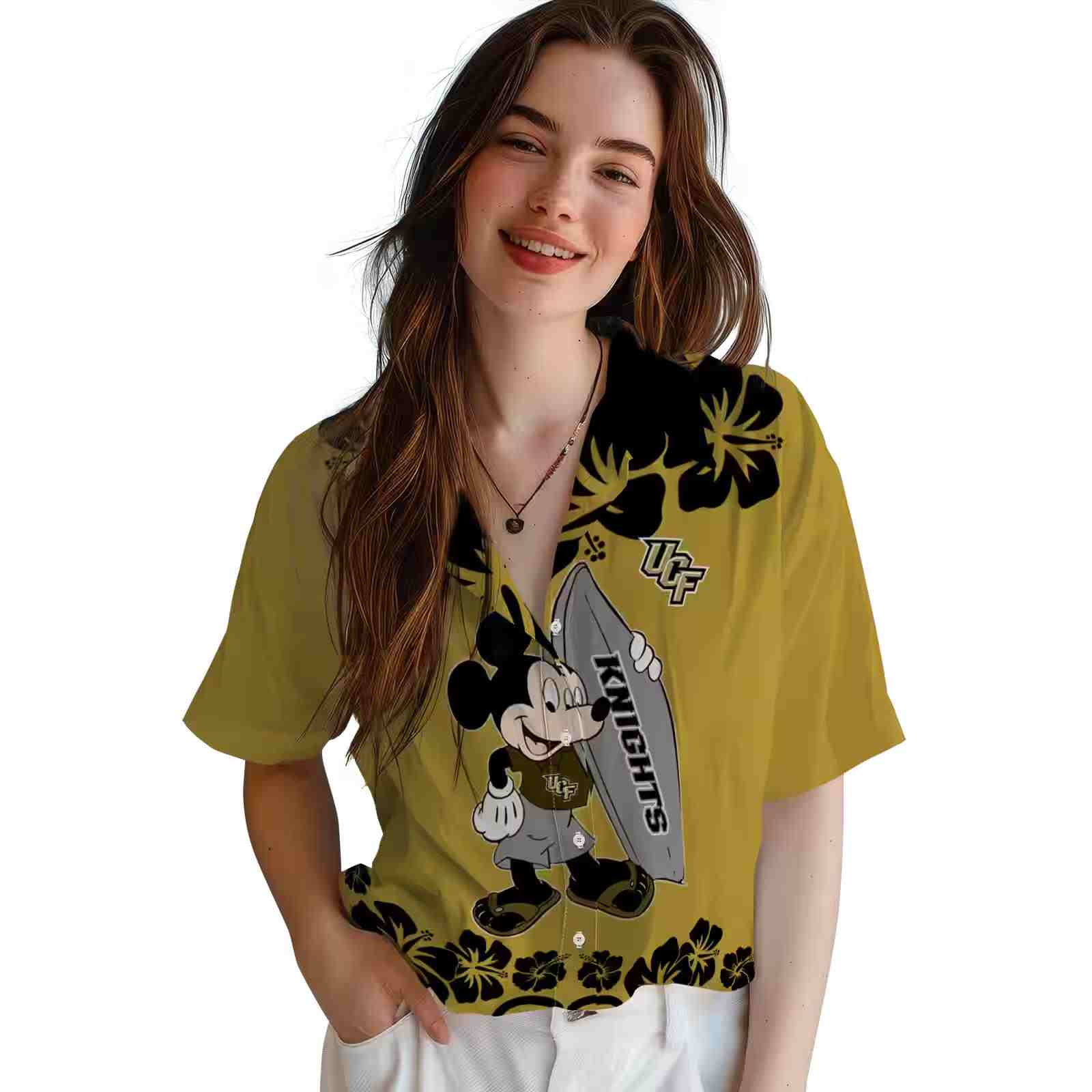 ucf knights surfing mickey gold hawaiian shirt latest model