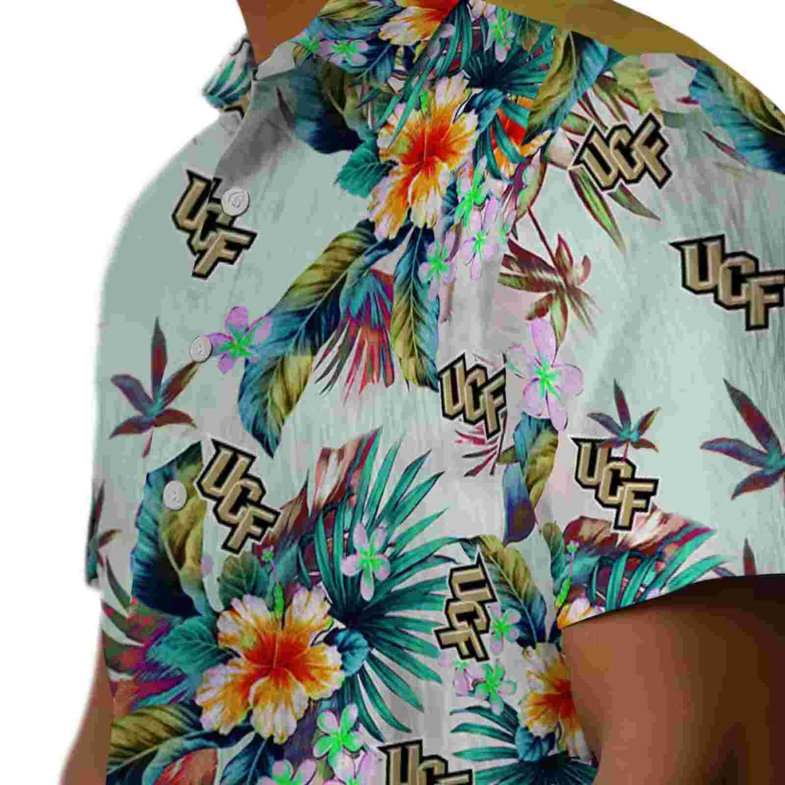 ucf knights tropical foliage green hawaiian shirt trendy