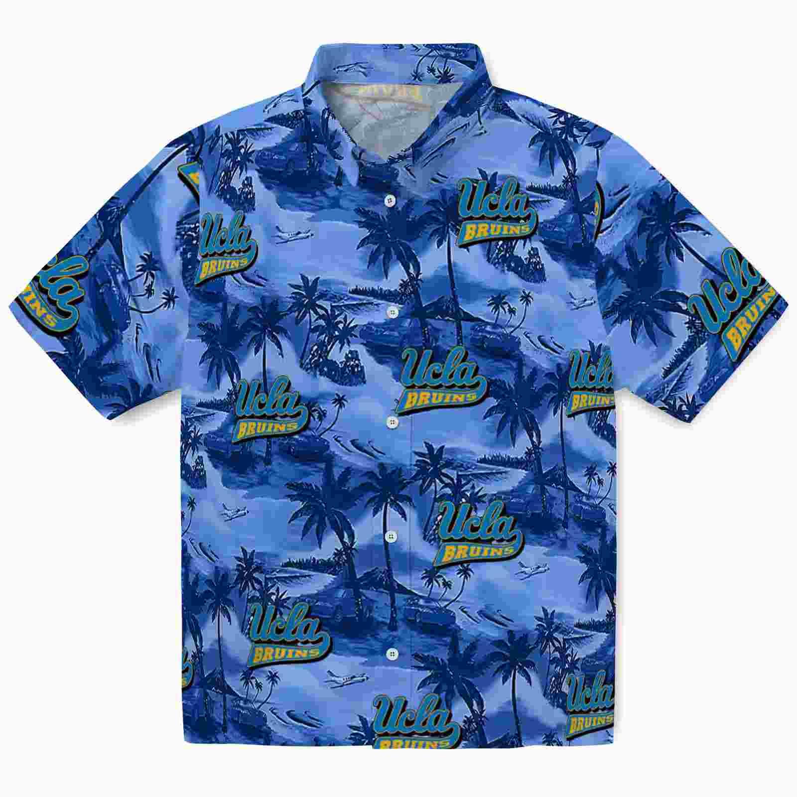 UCLA Bruins Coastal Palms Blue Hawaiian Shirt