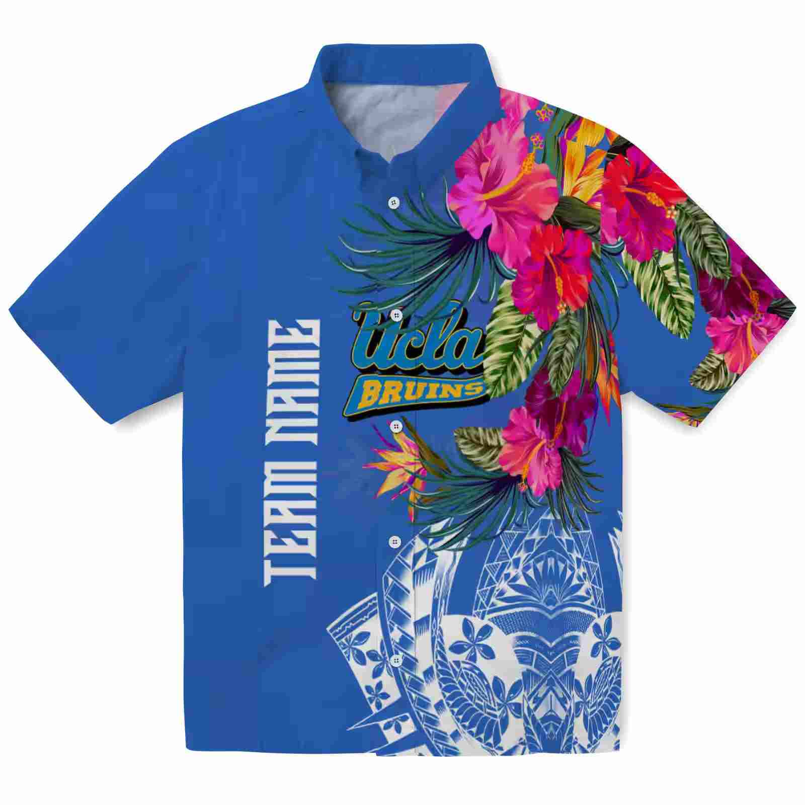 UCLA Bruins Floral Polynesian Blue Hawaiian Shirt